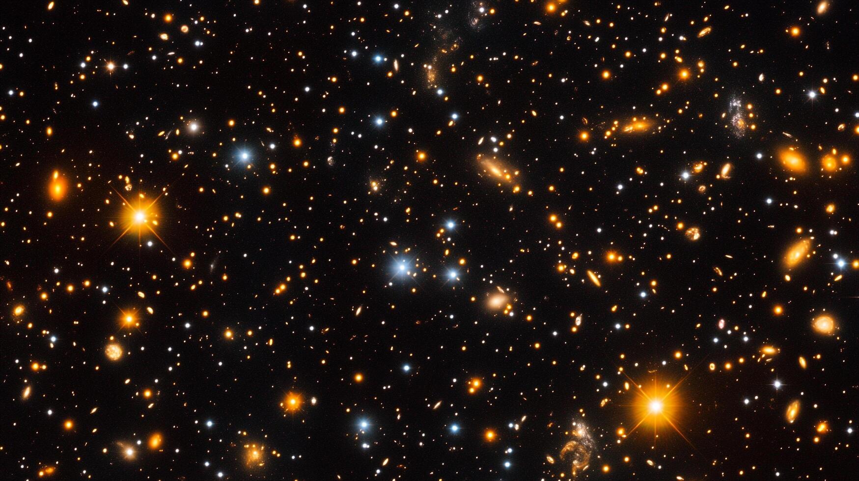 Vast cosmic panorama, distant galaxies sparkle across space, unveiling the universe's deep mysteries and immense beauty. photo