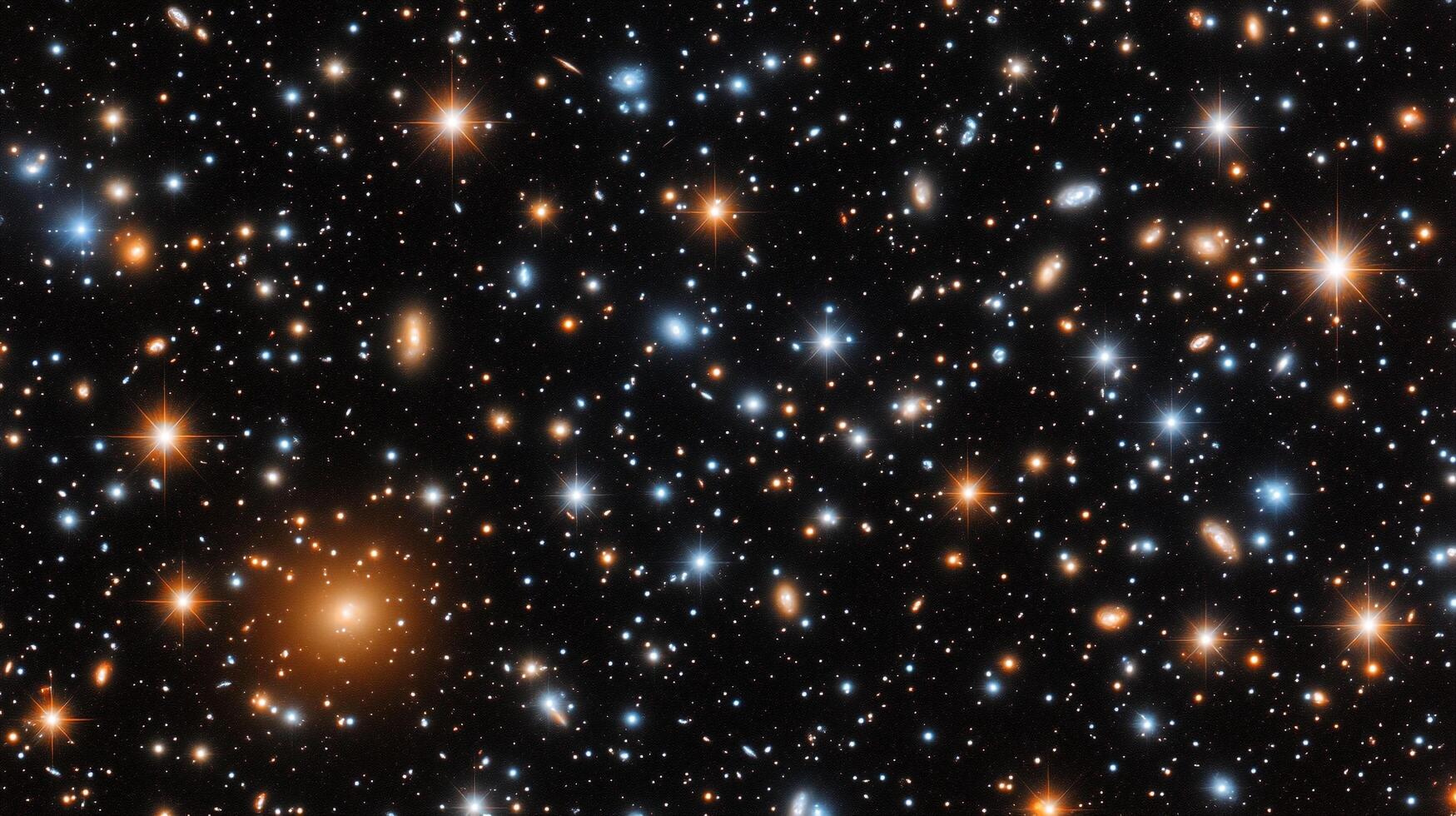 A breathtaking deep space image reveals countless stars and galaxies shining brightly against the dark expanse of the cosmos. Endless wonder. photo
