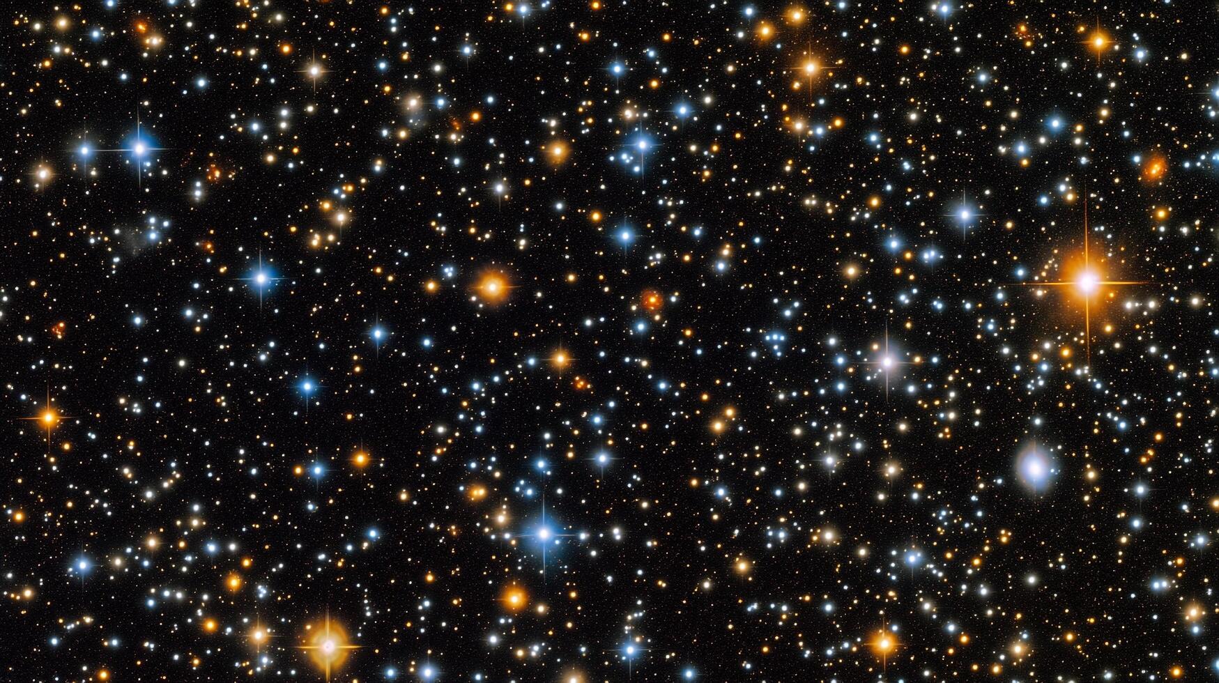 A stunning view of the cosmos, dotted with countless twinkling stars of varying sizes, hues and distances. The starfield is mesmerizing. photo