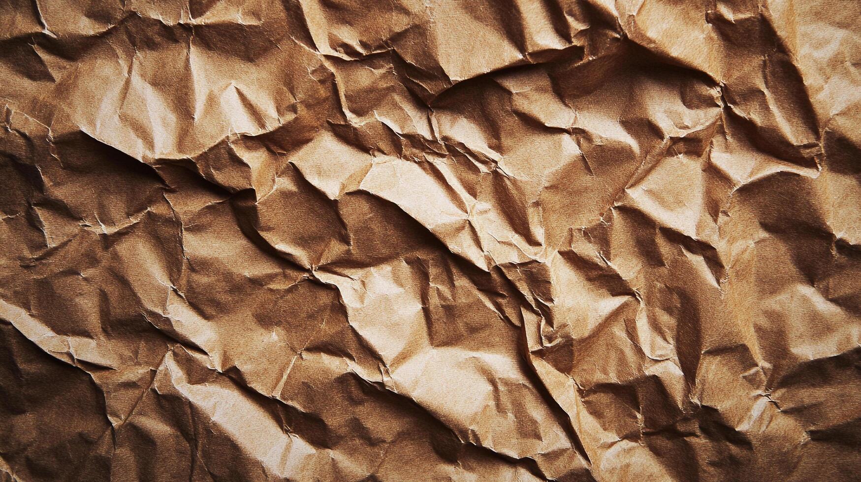 A textured surface of brown paper, showcasing light and shadow in its creases, evoking an organic, handcrafted feel. photo