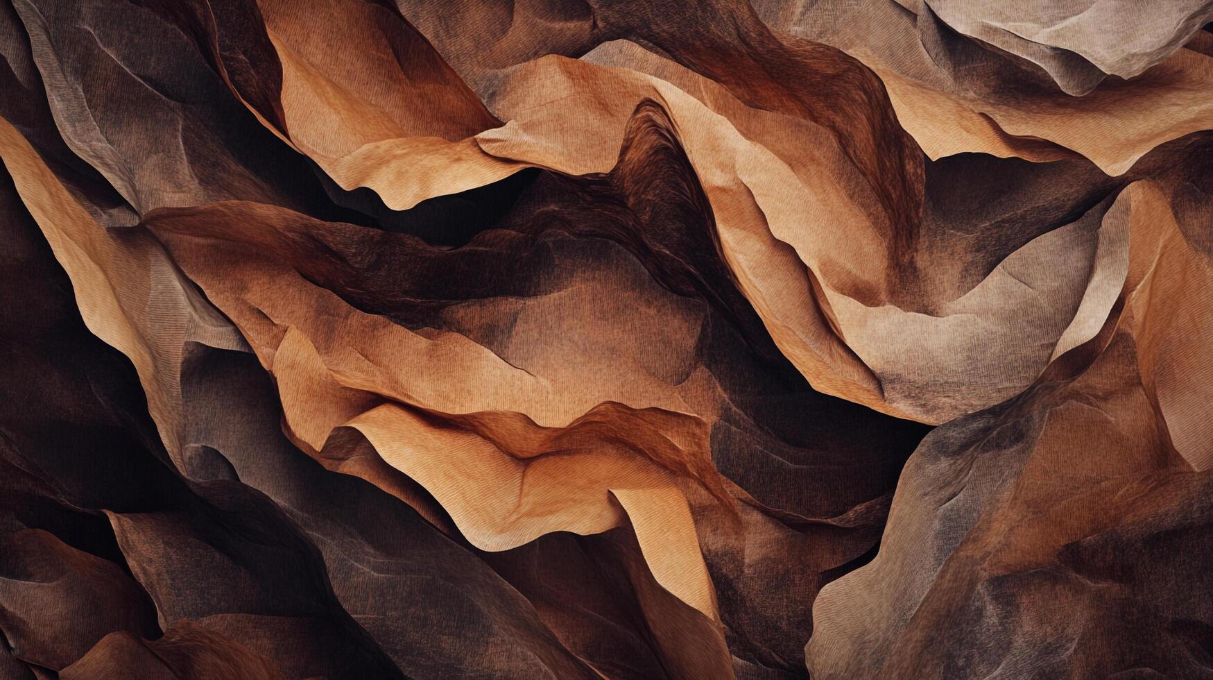 Abstract flowing forms in earth tones creating a calming and organic pattern. Shades of brown and beige add depth and texture. photo