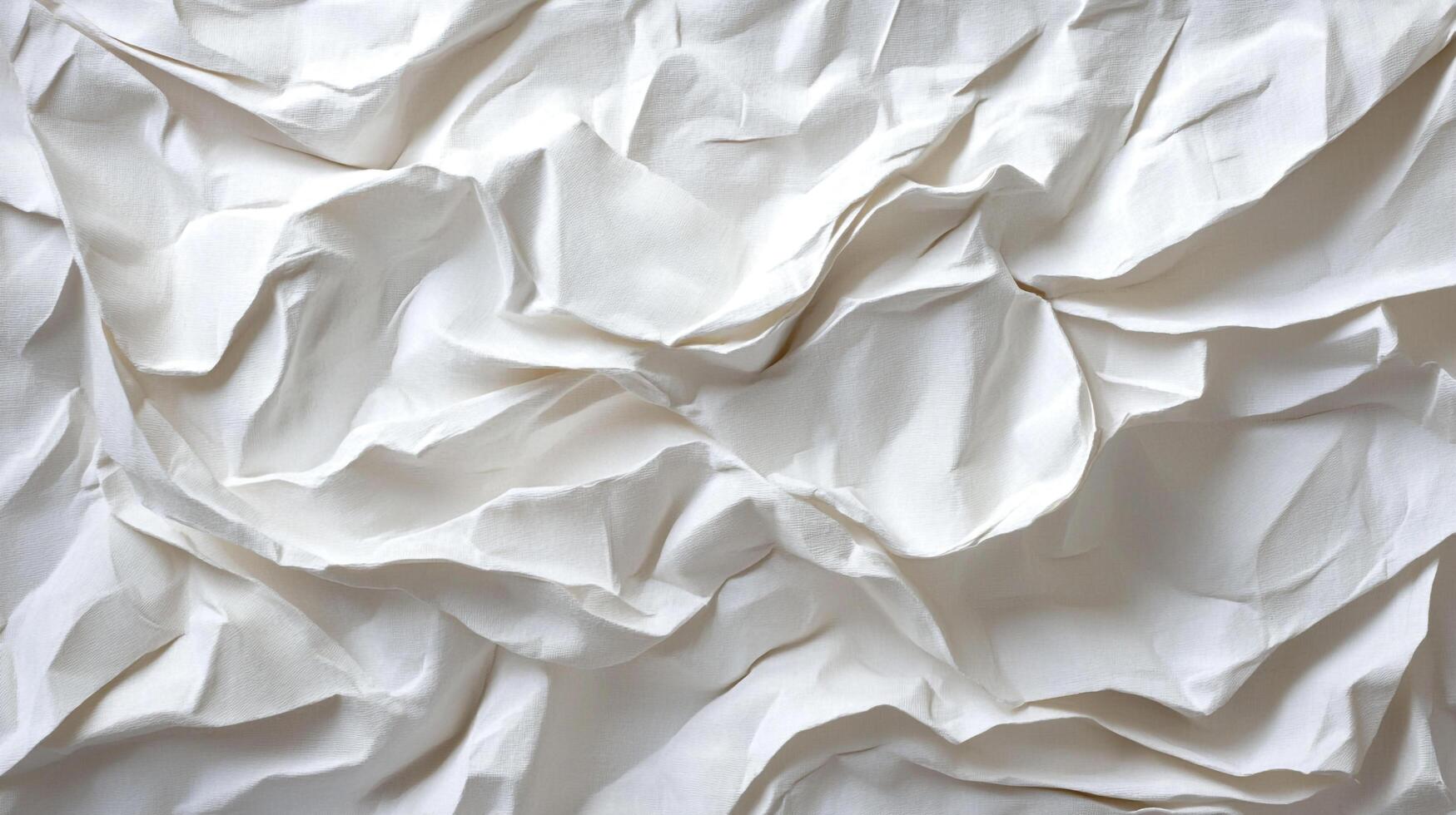 Abstract design of crumpled white textile, light and shadow create depth and texture, for backgrounds and minimalist style art. photo