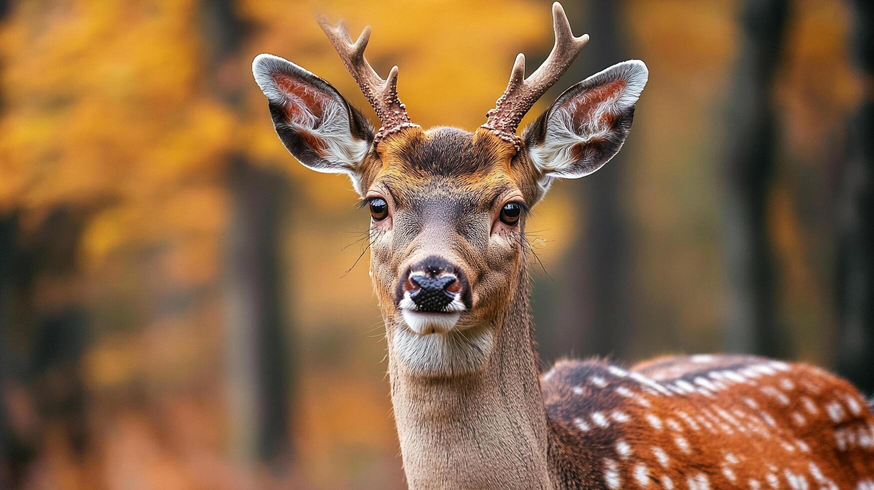 A spotted deer portrait captures the essence of wildlife in a stunning natural setting, showcasing its beauty and grace up close. photo