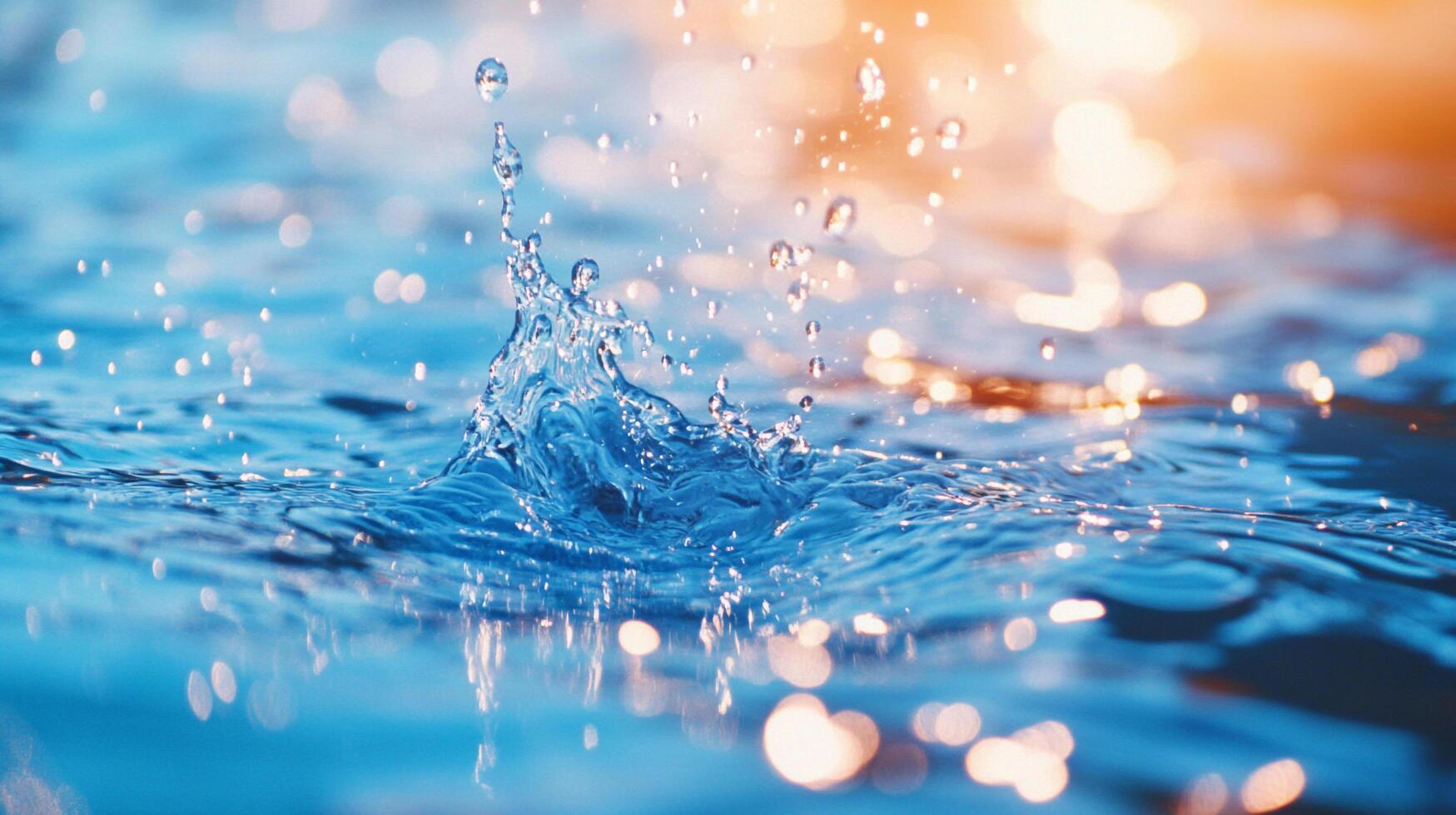 Water ripples and splashes create abstract patterns in the sunlight, evoking a sense of refreshment and natural beauty. photo