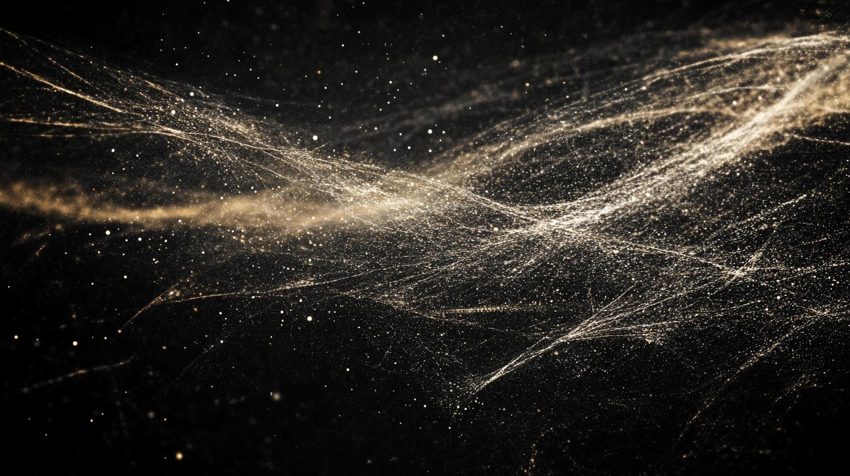 Abstract cosmic dust streams against a dark background evoking celestial beauty. Illuminated trails create dreamlike elegance. photo