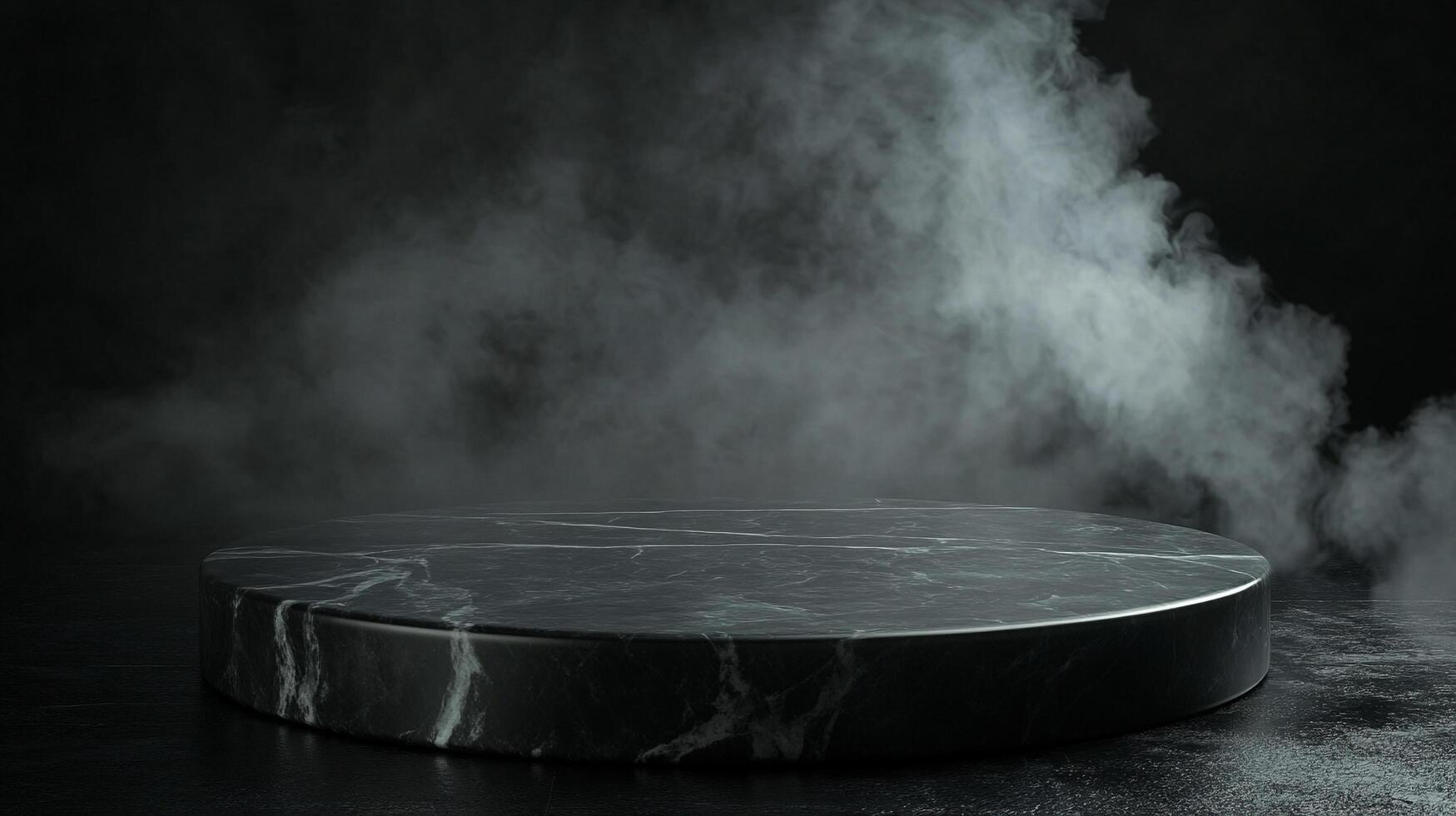 A moody, marbled stage is shrouded in mysterious smoke. Perfect for showcasing any product with depth and a hint of intrigue. photo