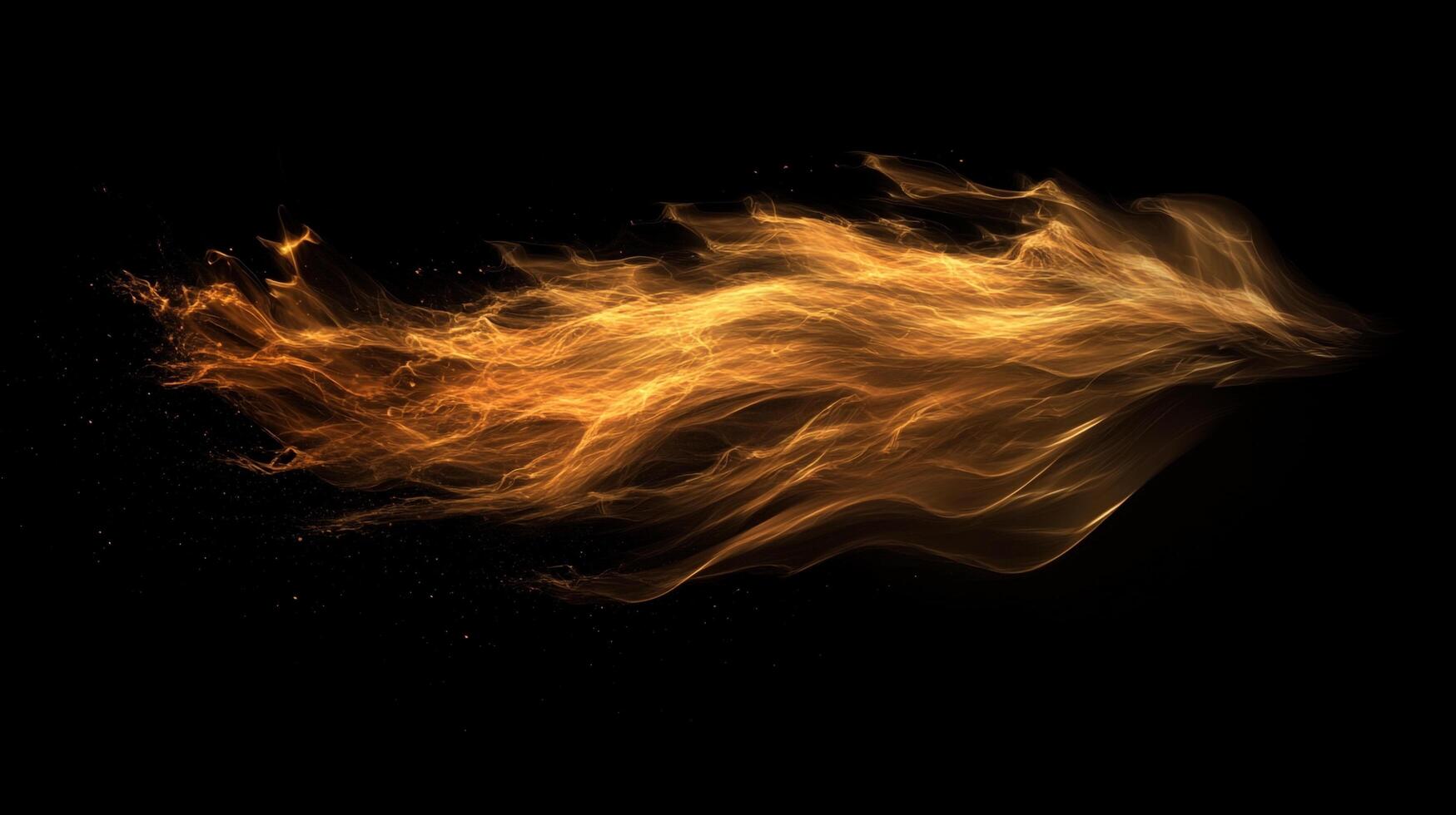 Streaks of golden energy flow across the night sky. Light flares with ethereal beauty, evoking a sense of movement and wonder. photo