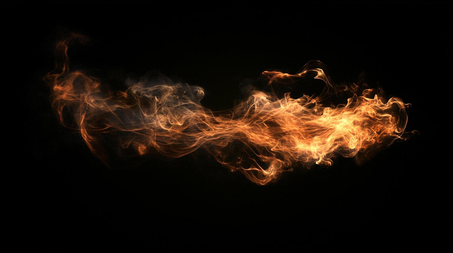 An abstract depiction of flame-like energy, swirling and glowing with bright orange light against a dark background, creating a visual dance. photo