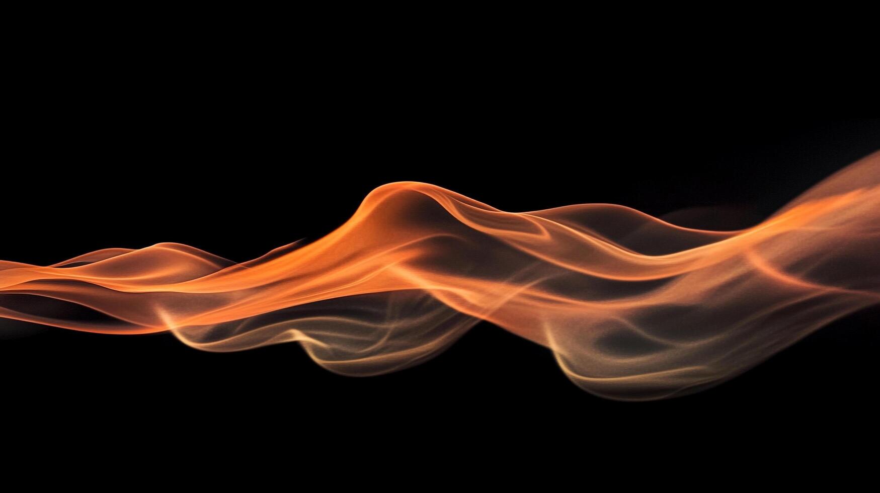 Abstract ethereal flow of light against a deep, black background. The fluid, orange wave creates a mesmerizing contrast. photo