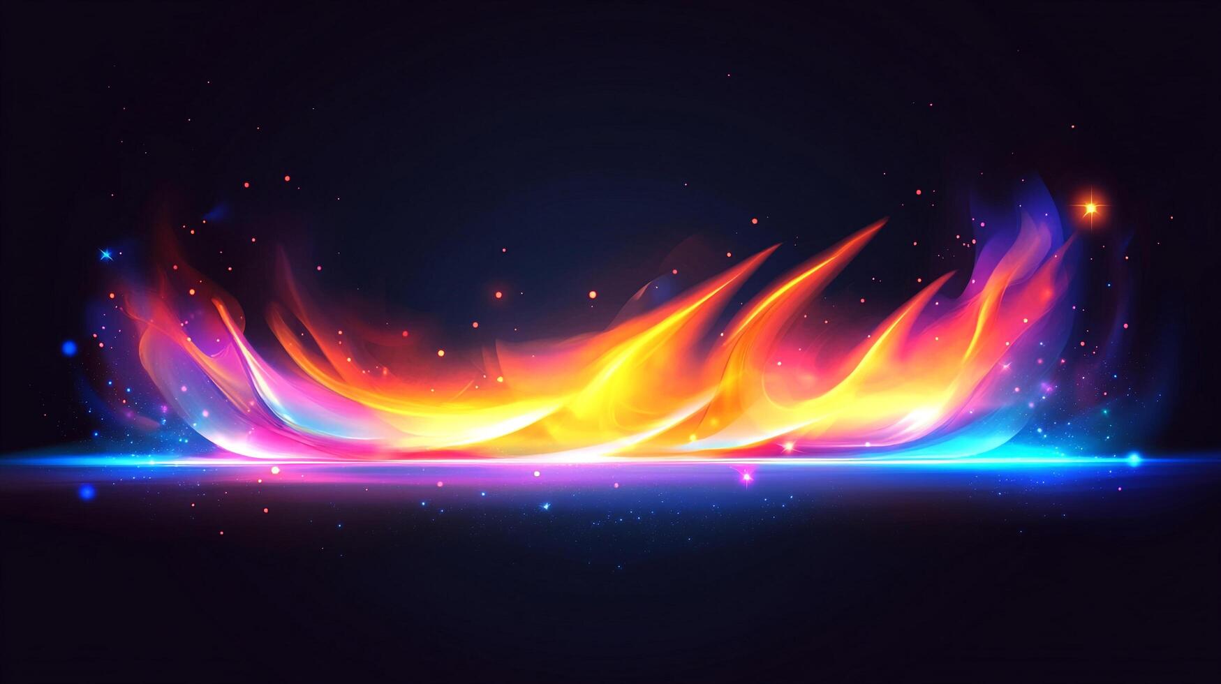 Vibrant energy bursts, a dynamic display of light and color. Fiery hues meet cool tones in an exciting and colorful display. photo