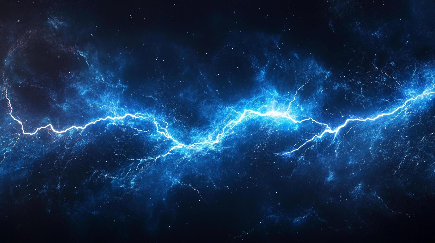 Dramatic streaks of electrical plasma crackle across a deep space nebula in a beautiful scene of raw power and celestial energy. photo