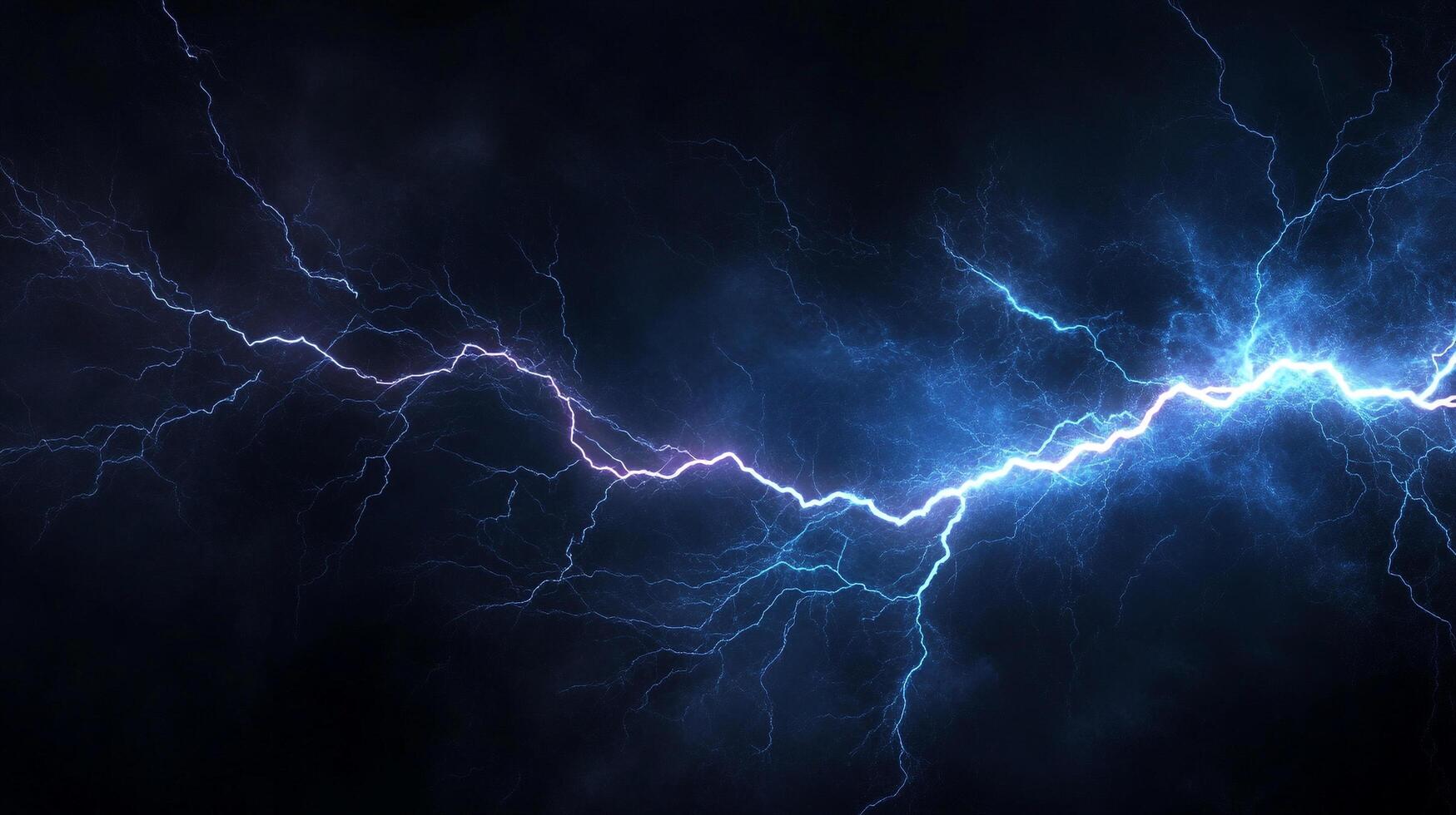 A high-voltage discharge splits the inky black sky, showcasing nature's electric power in a mesmerizing display of atmospheric phenomenon. photo