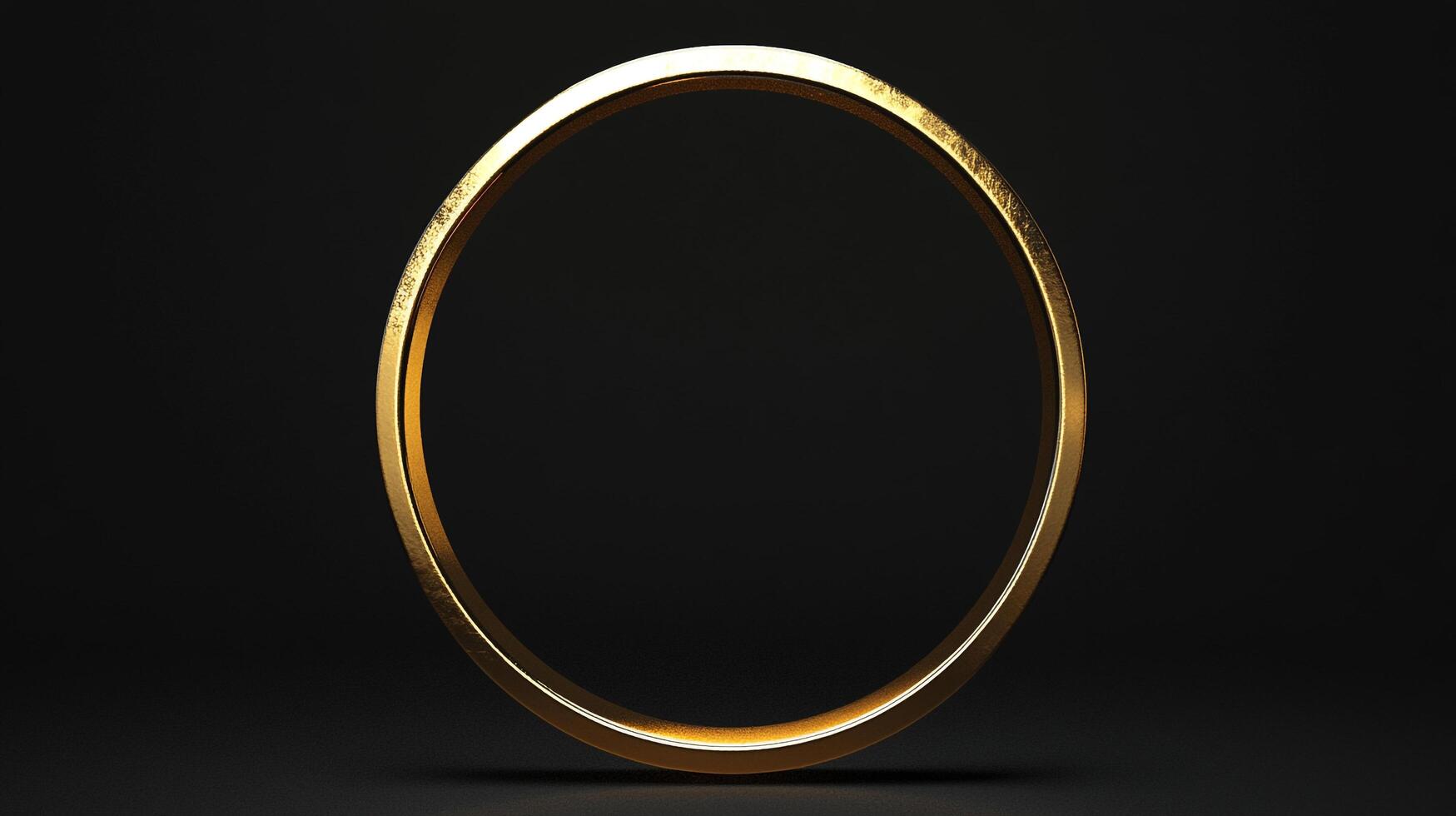 A luminous golden circle radiates against the stark black backdrop, a symbol of unity and elegance. photo