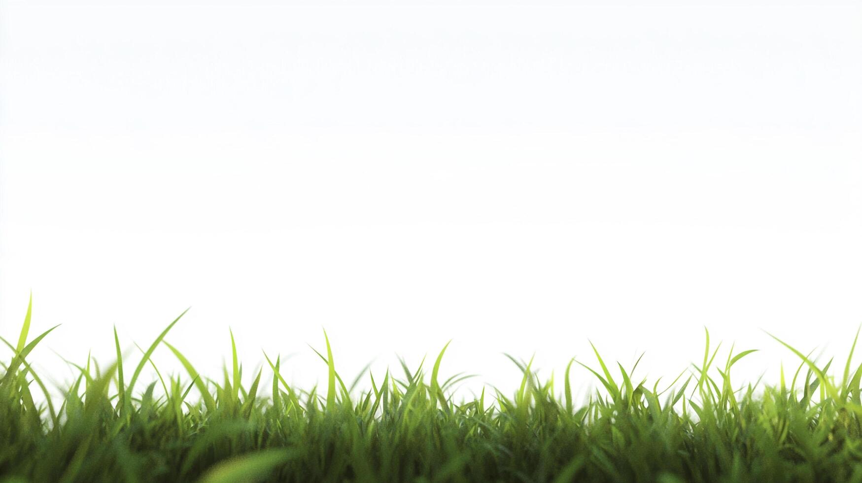 Lush green grass against a bright white background, creating a fresh and natural scene. Perfect for adding a touch of nature to any project. photo