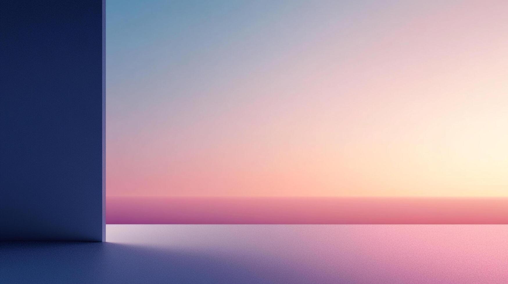 This minimalist art piece features a smooth gradient against a simple geometric structure, creating a sense of calm and inviting contemplation of light and space. photo