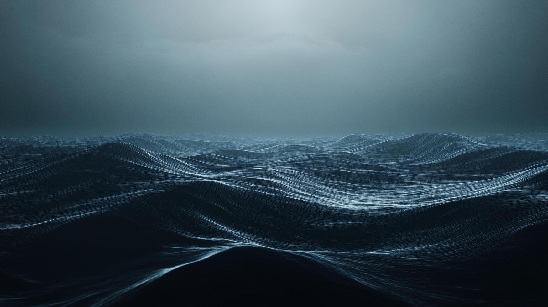 A powerful portrayal of dynamic ocean waves under a brooding overcast sky, representing nature's raw beauty and stirring emotions of awe and contemplation. photo