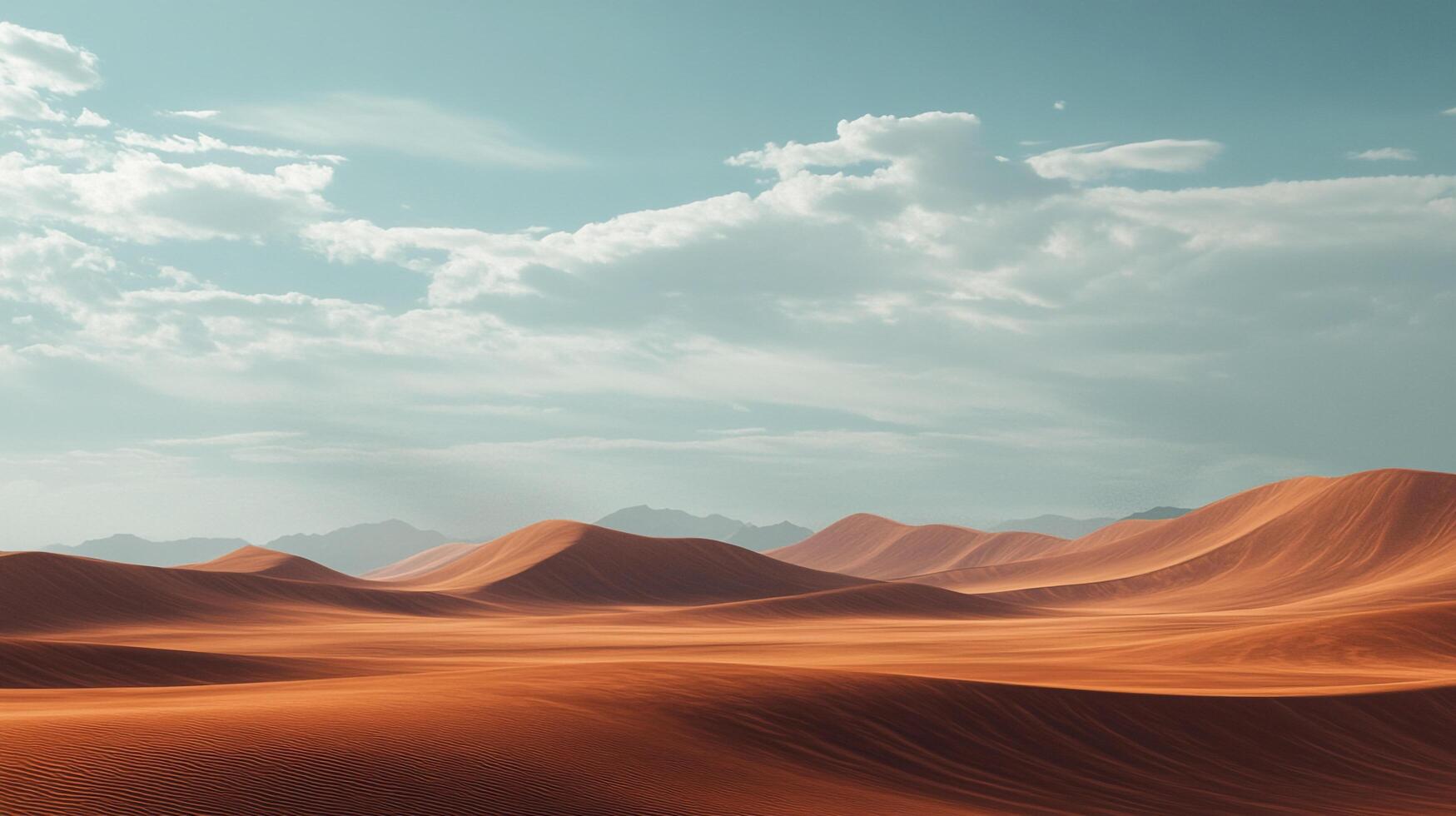 A striking image of sprawling sand dunes under an expansive sky, invoking a sense of vastness and inviting thoughts of freedom and exploration. photo