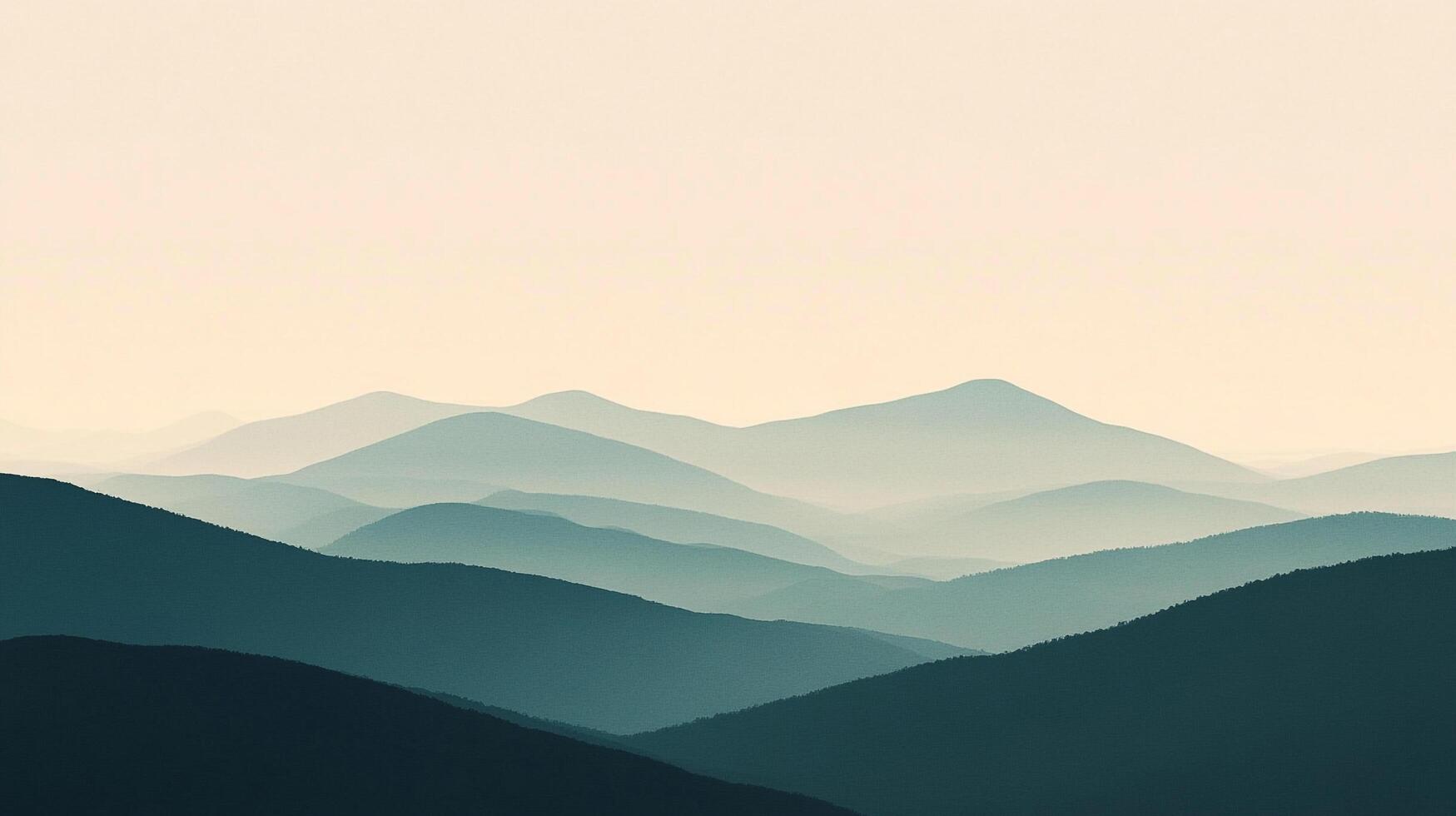 A tranquil mountain landscape captured in soft pastel colors, illustrating the beauty of nature's contours and the peaceful ambiance of a distant horizon. photo