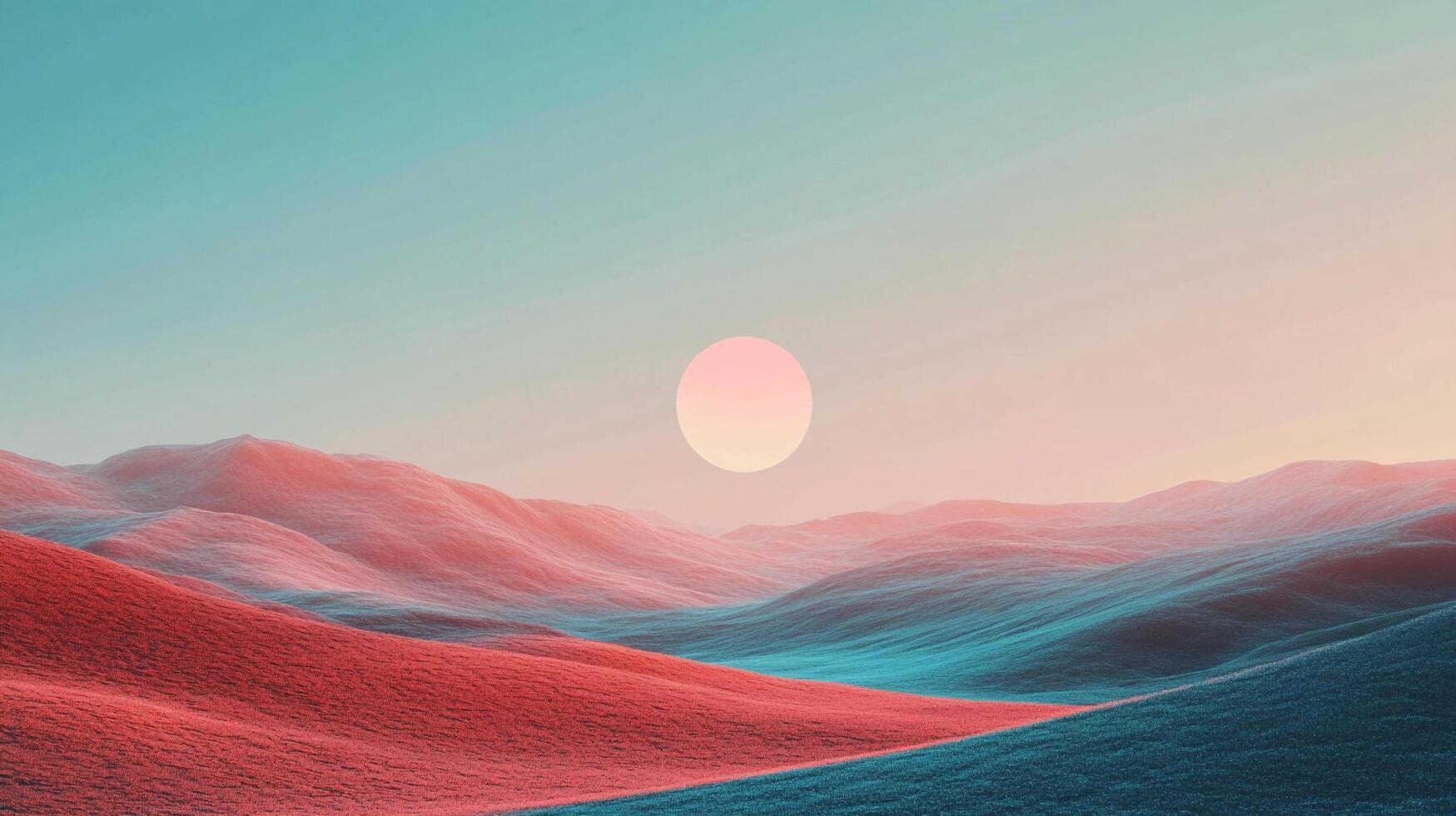 A peaceful landscape featuring soft rolling hills bathed in gentle morning light, evoking a sense of calm, beauty, and the simplicity of nature's elegance. photo