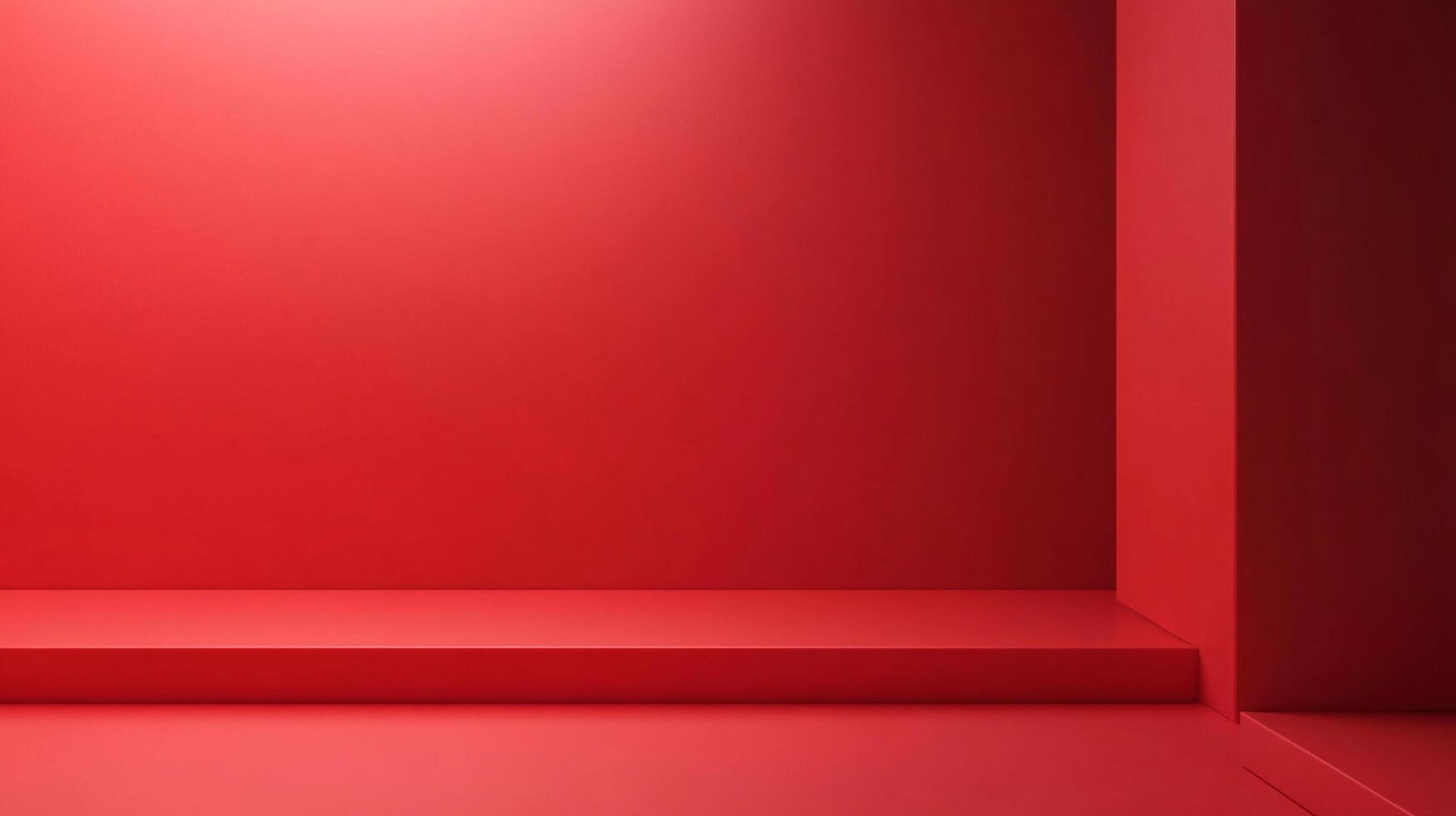 The bold red walls of this space create a dramatic atmosphere, evoking strong emotions and offering a striking backdrop for creative endeavors and artistic expression. photo
