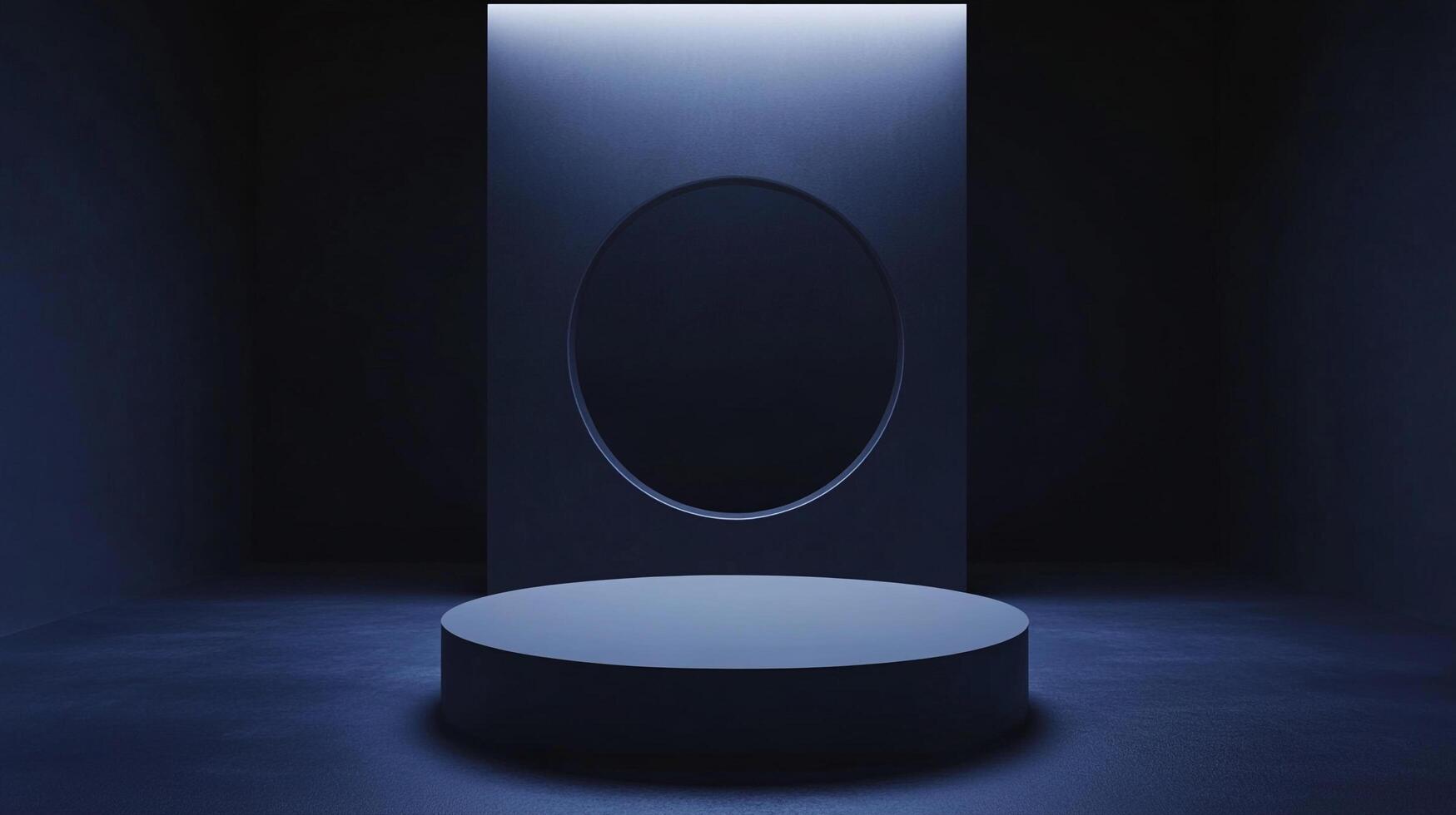 An enigmatic scene displaying a dark space framed by a prominent circular cut-out, creating an intriguing contrast between light and shadow that invites imagination and contemplation. photo