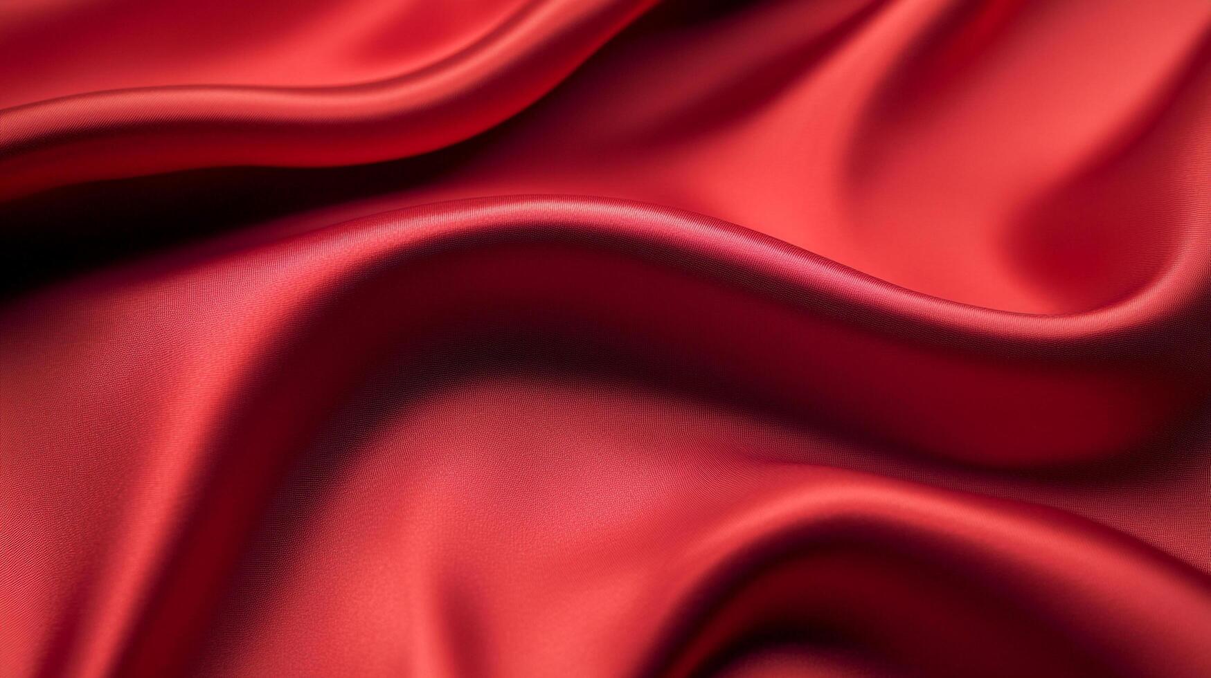This image highlights rich red satin fabric flowing in elegant curves, embodying sophistication and allure, ideal for fashion and artistic representations. photo