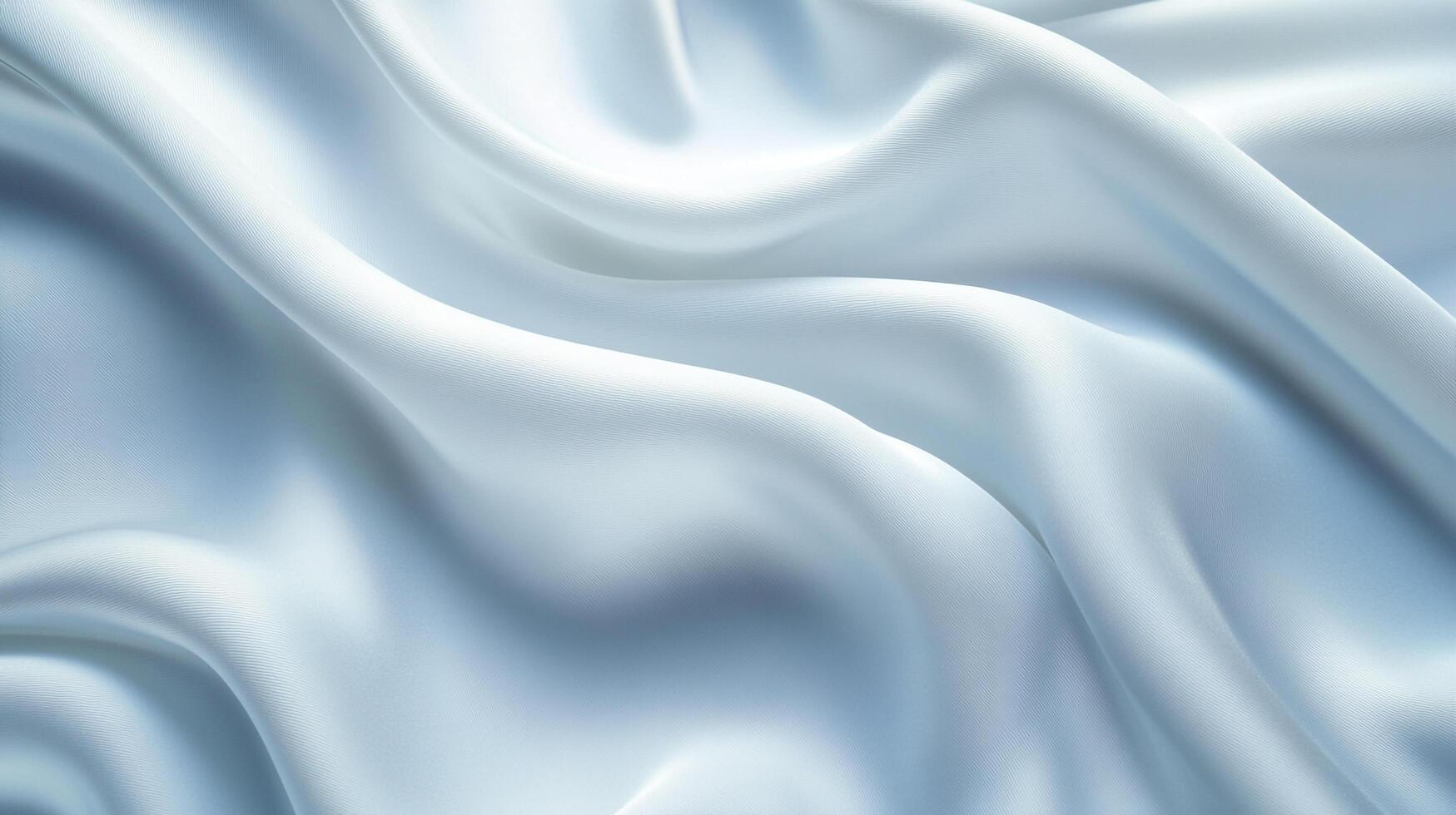A pristine white satin fabric featuring luxurious folds and curves, creating an ethereal and smooth surface that conveys beauty and elegance in a minimalist style. photo