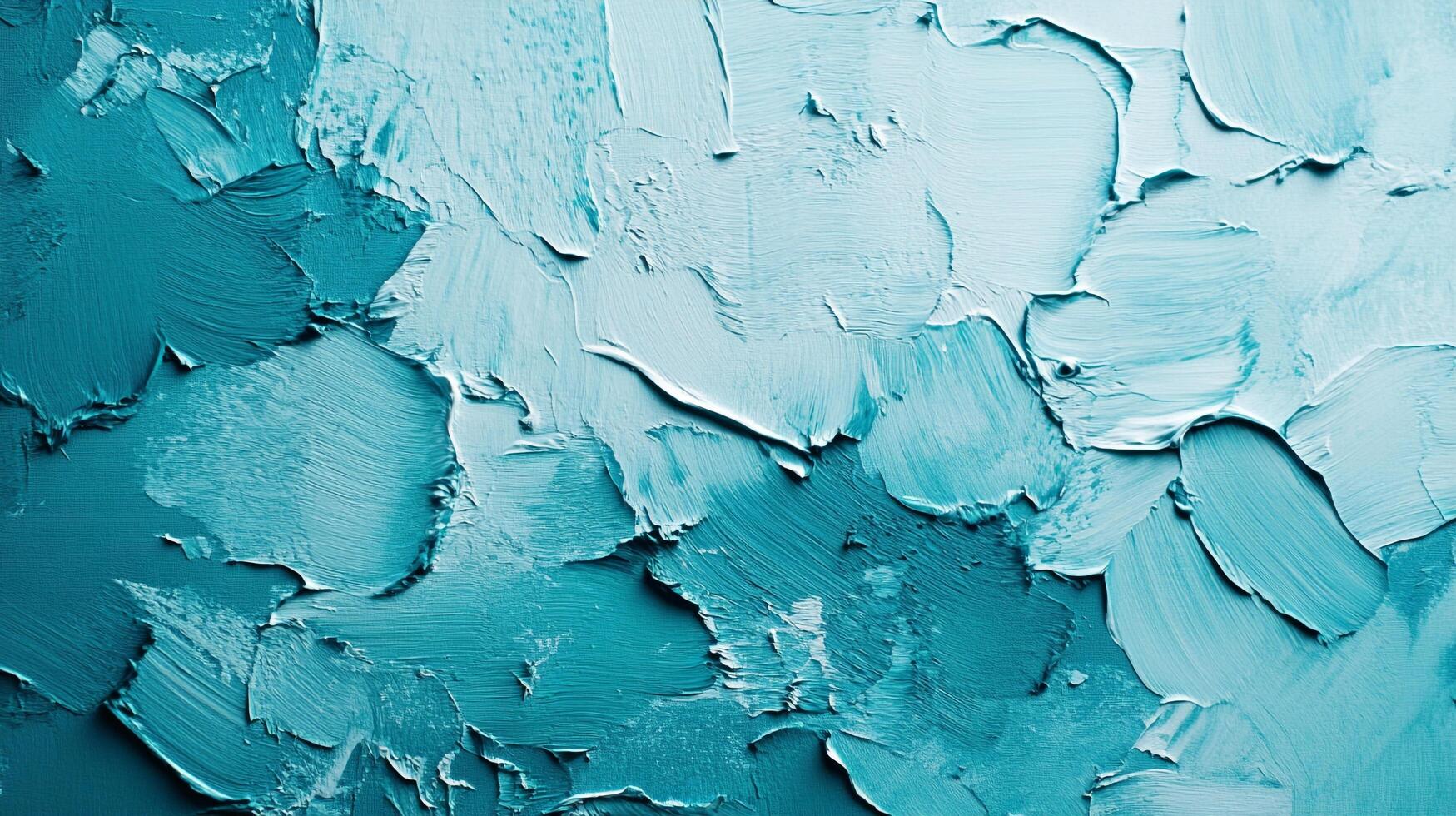 This vibrant textured aqua palette showcases delicate brush strokes, perfectly blending shades of blue and green, creating depth and visual interest on a canvas. photo
