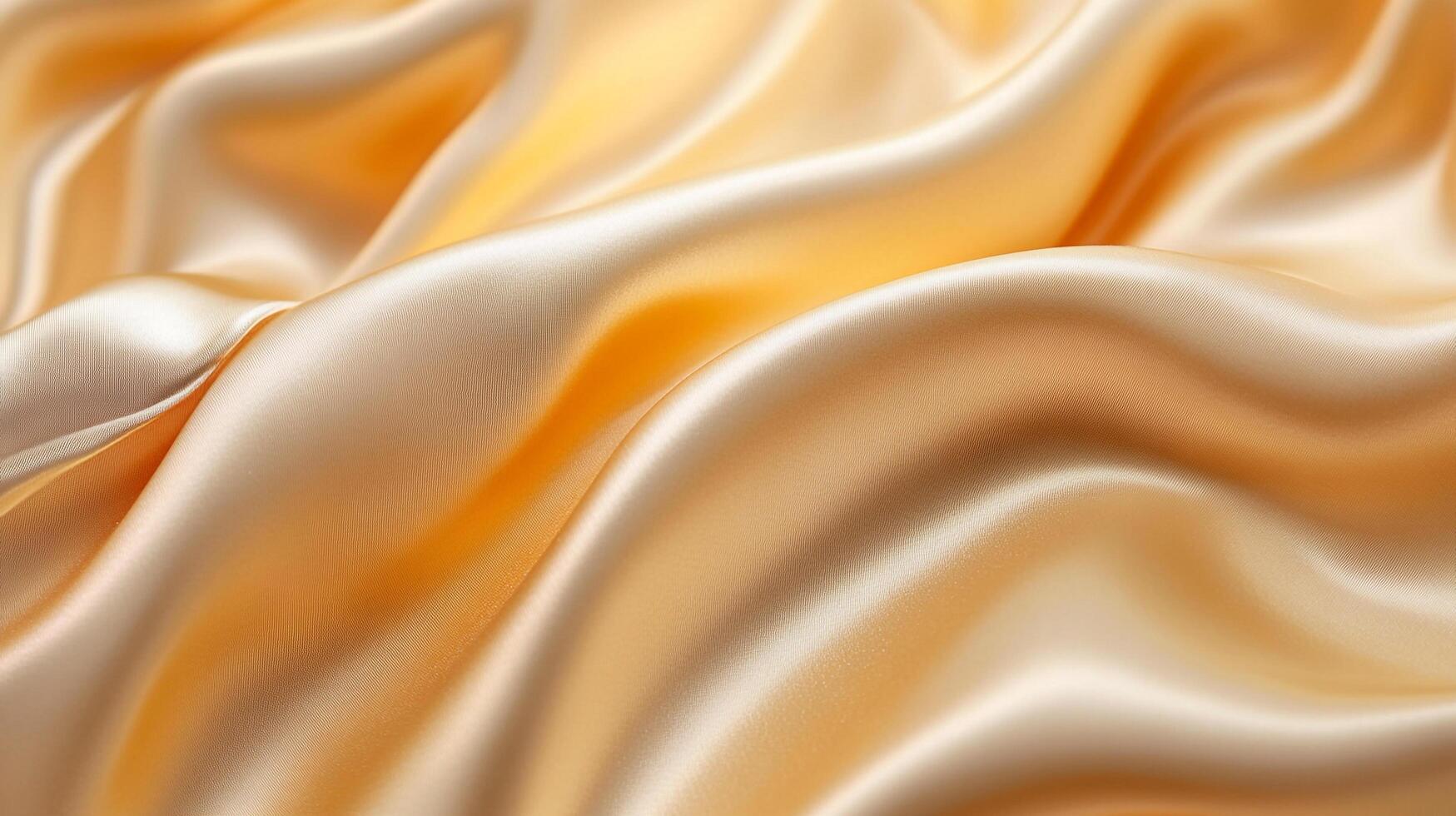 An exquisite soft satin fabric in a warm cream tone, exhibiting a glossy surface and elegant drape, perfect for bridal wear and luxurious fashion photography settings. photo