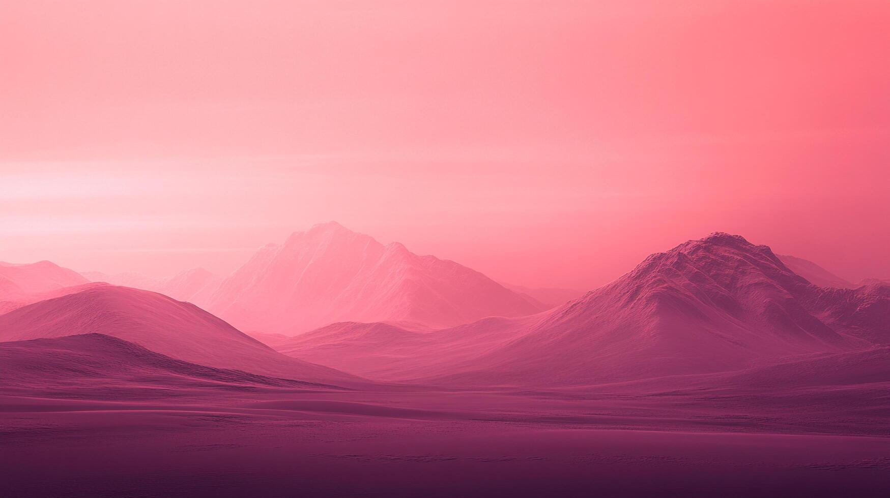 Showcasing vibrant pink mountains at sunset, this image conveys a sense of peace and beauty while highlighting the mesmerizing transition of colors in the sky. photo