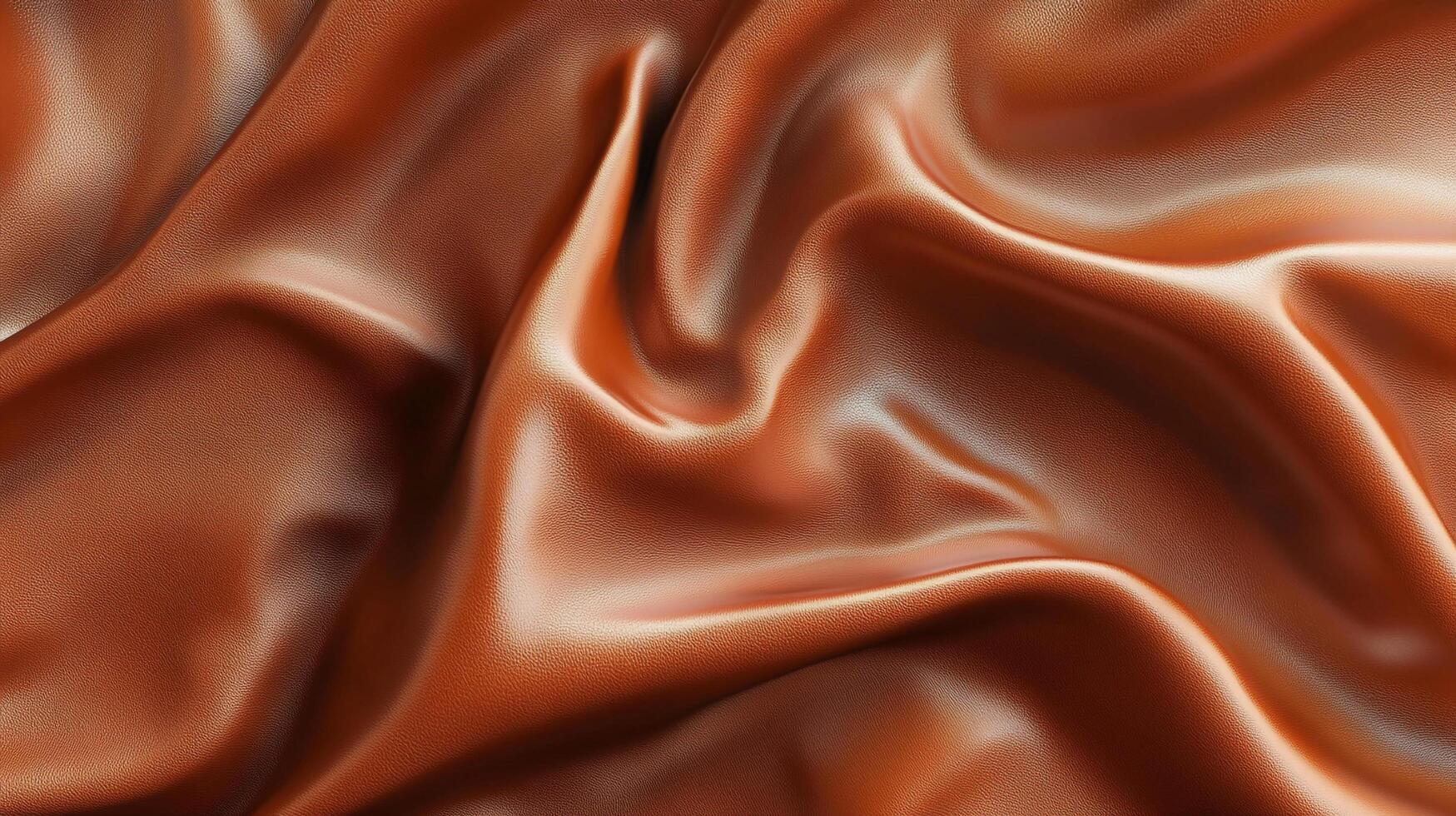Elegant folds of luxurious brown fabric create a captivating visual texture, showcasing smooth curves and subtle light reflections. photo