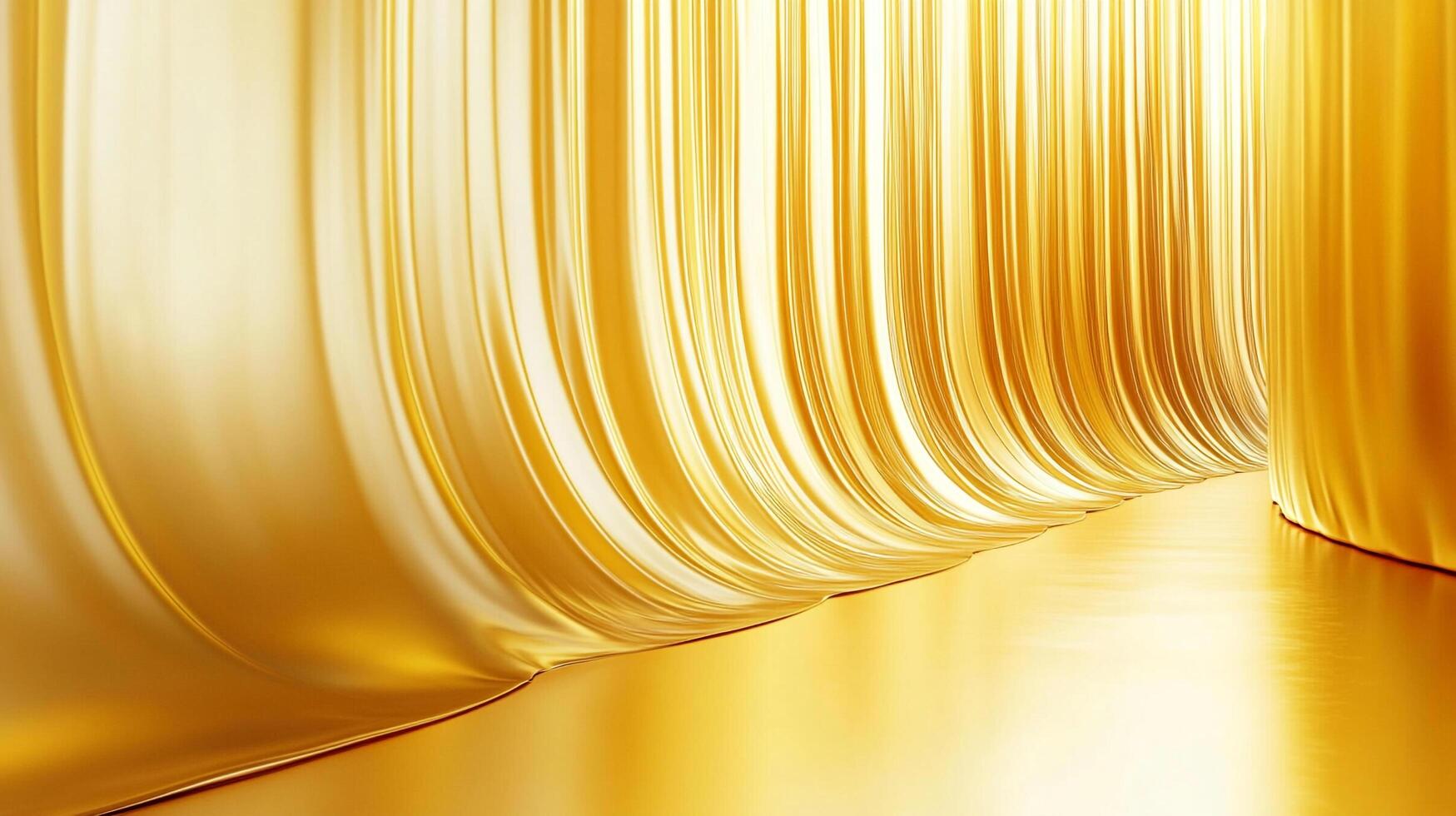 Golden shimmering fabric, a stunning display of light and color, creating a luxurious and elegant backdrop. Sophisticated and radiant design. photo