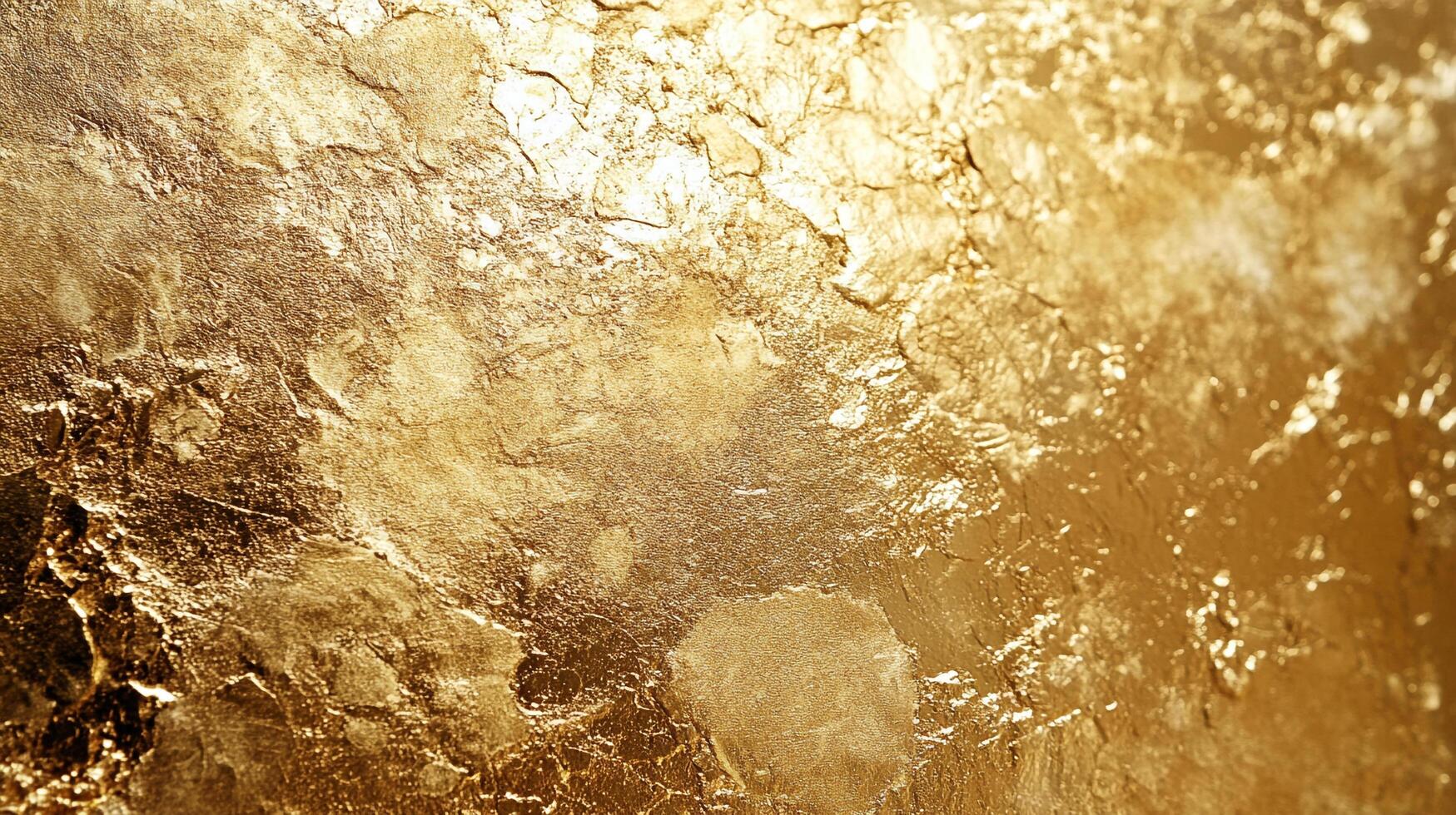 Golden abstract surface featuring textured and reflective elements, ideal for luxury designs and artistic backgrounds. photo