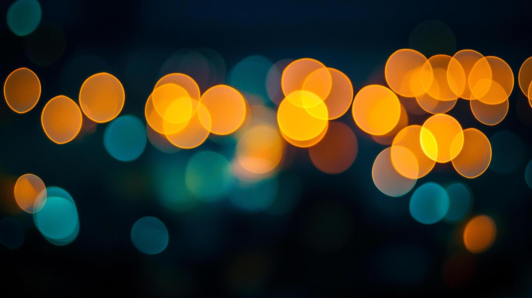 Abstract blurred lights illuminate a dark background with a dreamy bokeh effect, creating a mesmerizing urban scene. photo