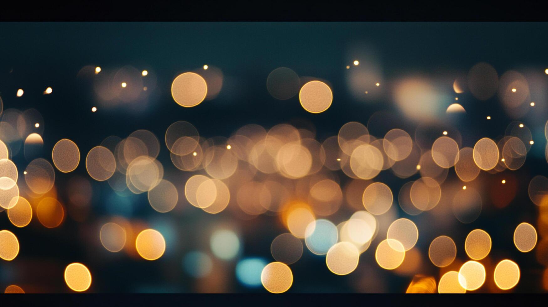 Blurred city lights glow in the darkness, creating a magical atmosphere with warm and cool tones blending beautifully. Abstract light show. photo