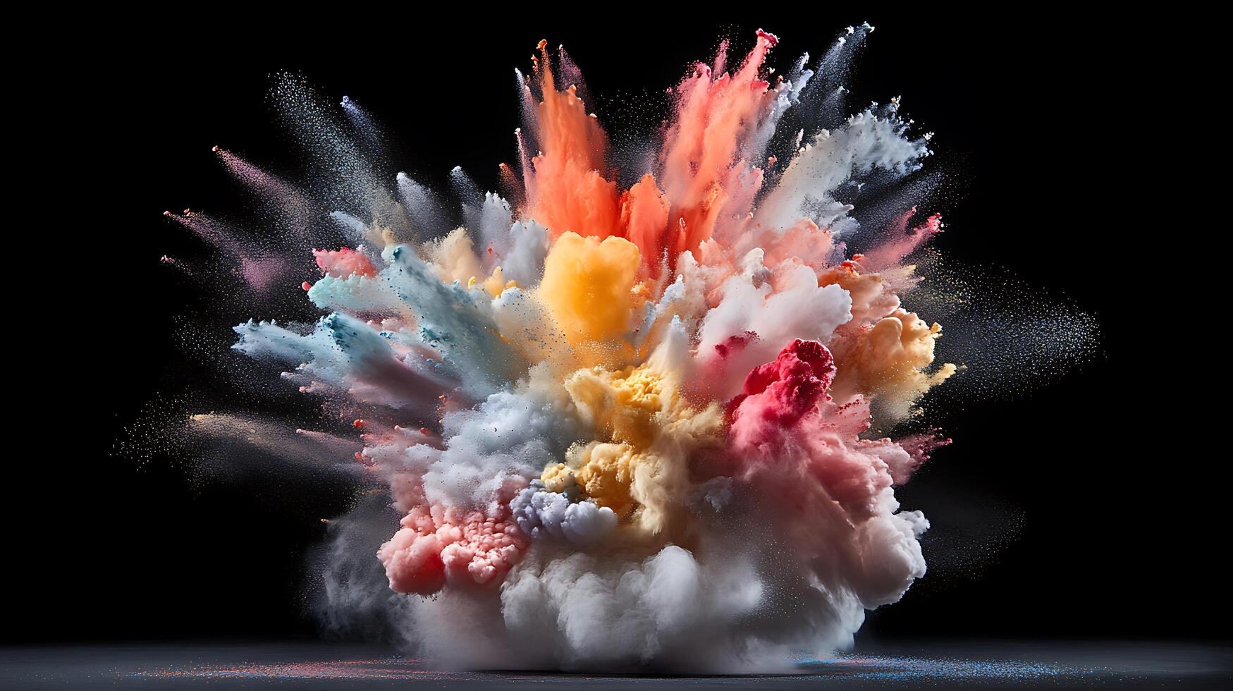 Colorful powder exploding in the air photo