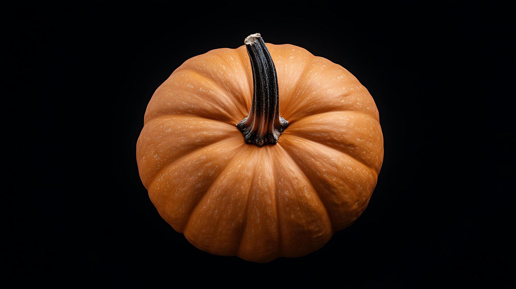 A single pumpkin on a black background photo