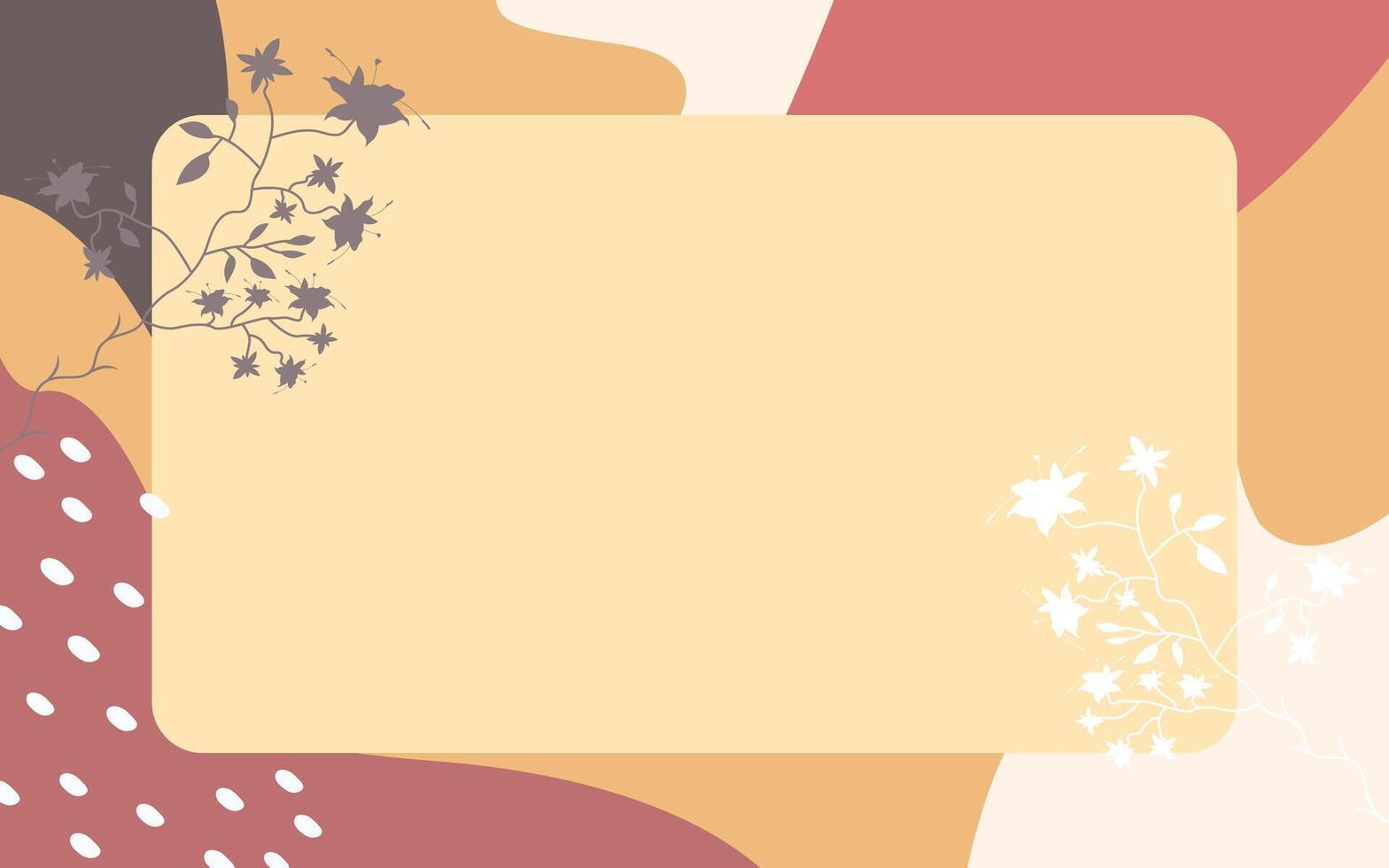 cute trendy memphis leaf frame background vector