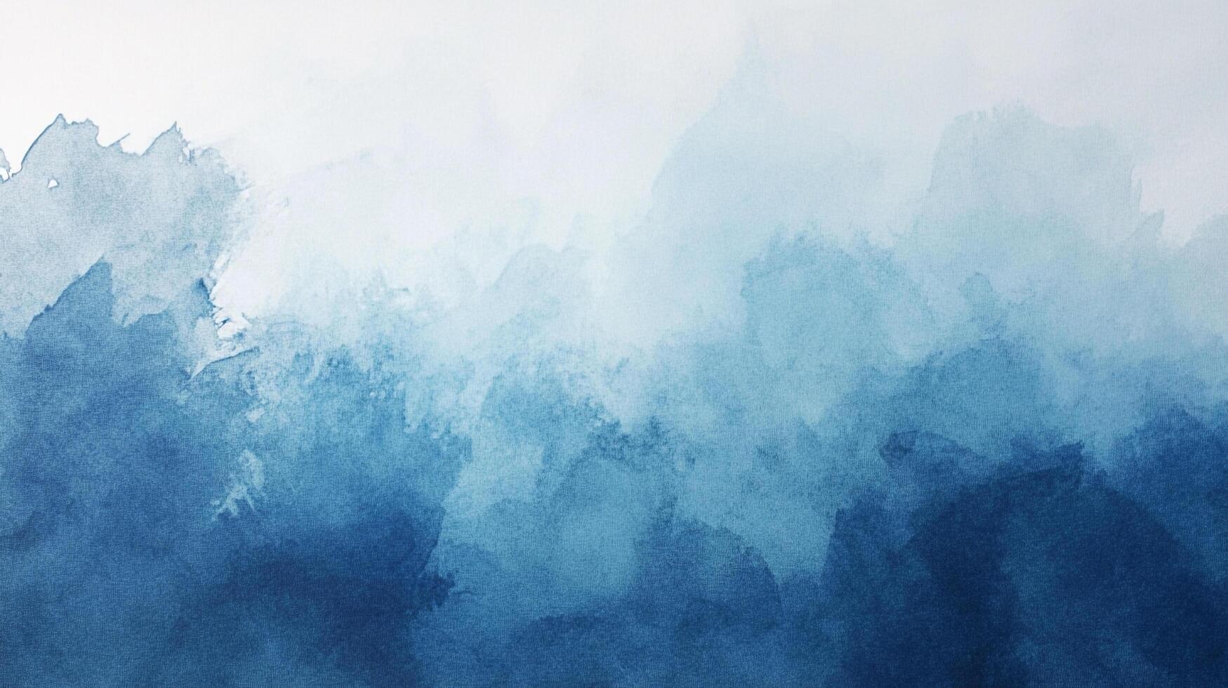 Abstract watercolor painting with shades of blue, creating a serene and calming visual effect. Gradient color background. photo
