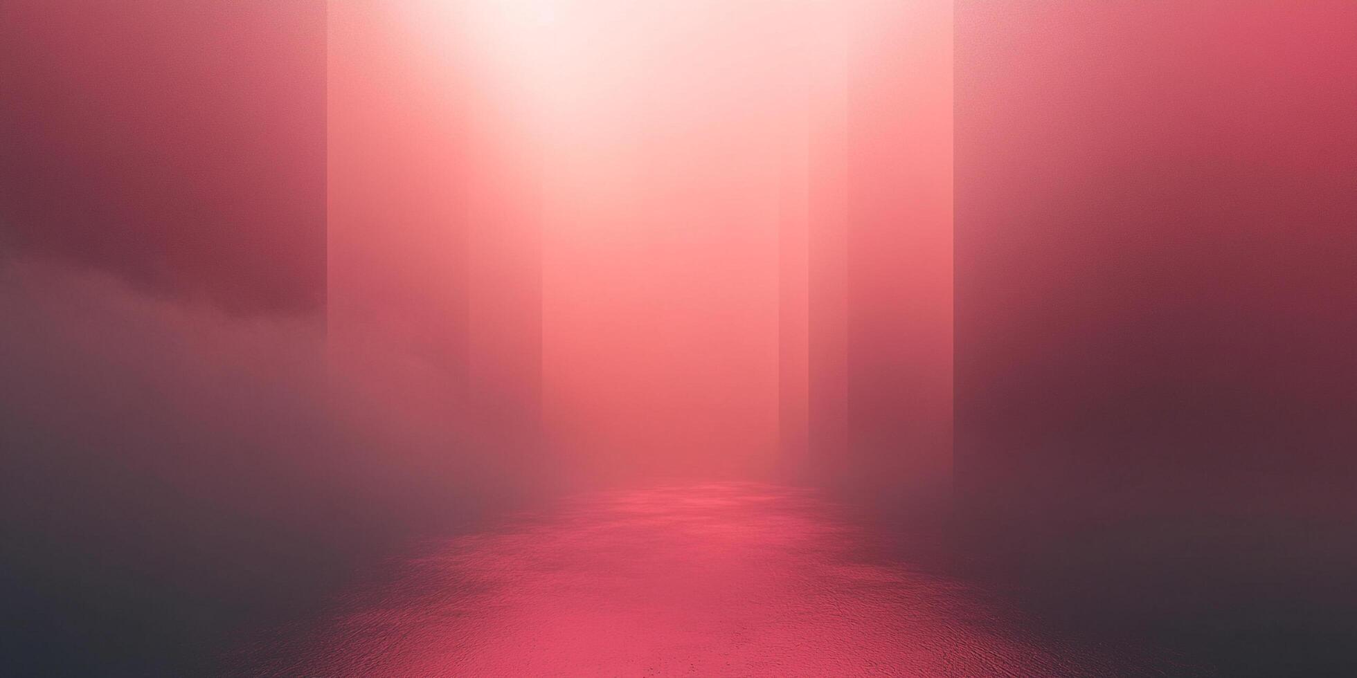 A light tunnel view with a strong foggy effect and red and pink color tones provides an otherworldly and surreal appearance to the scene. photo