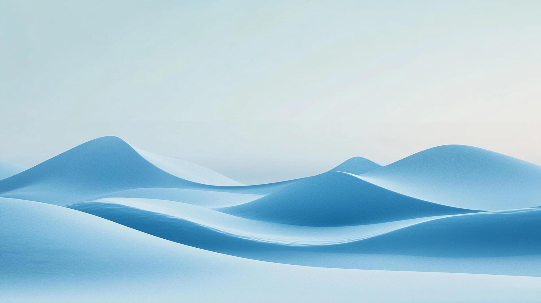 Tranquil blue dunes stretch across a serene landscape, a soothing visual experience. The rhythmic waves create a sense of peace and calm. photo