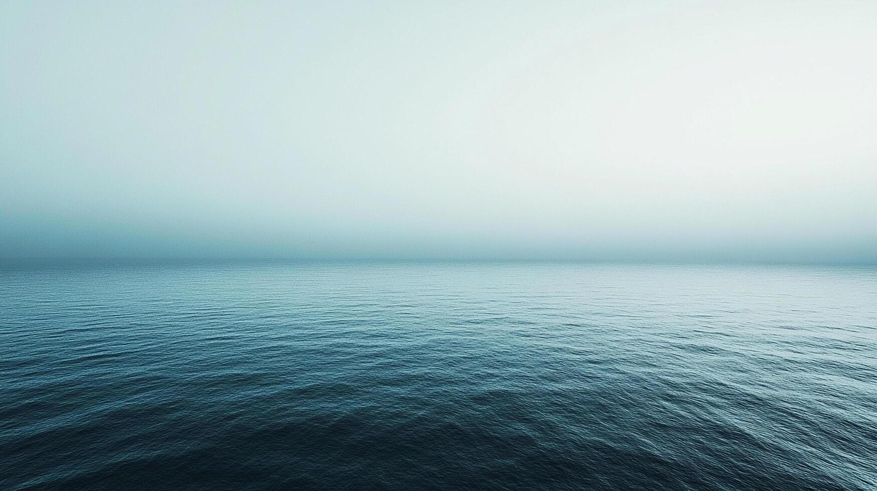Serene ocean view with gentle ripples and a soft, muted color palette, offering a sense of tranquility and vastness. Blue seascape. photo