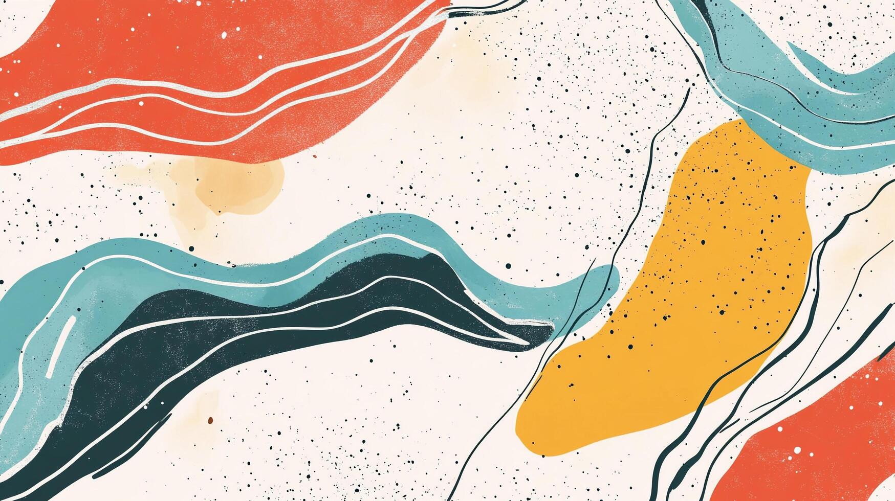 Abstract painting with flowing shapes and muted tones, evoking a sense of calm and creativity. Modern design with warm, bright colors photo