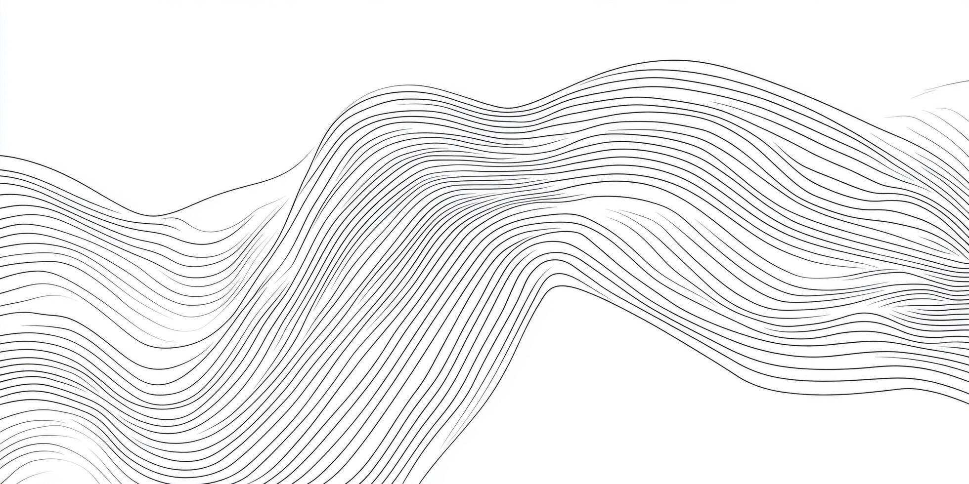 Abstract curves and flowing lines create a dynamic, undulating, and visually appealing landscape. The simple art shows movement and depth. photo
