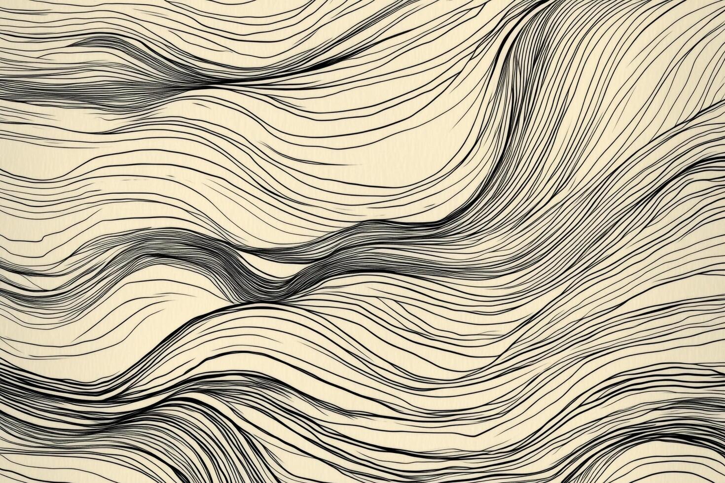 Abstract artwork featuring fluid black lines in harmonious arrangement against a plain light background, suggesting gentle movement. photo