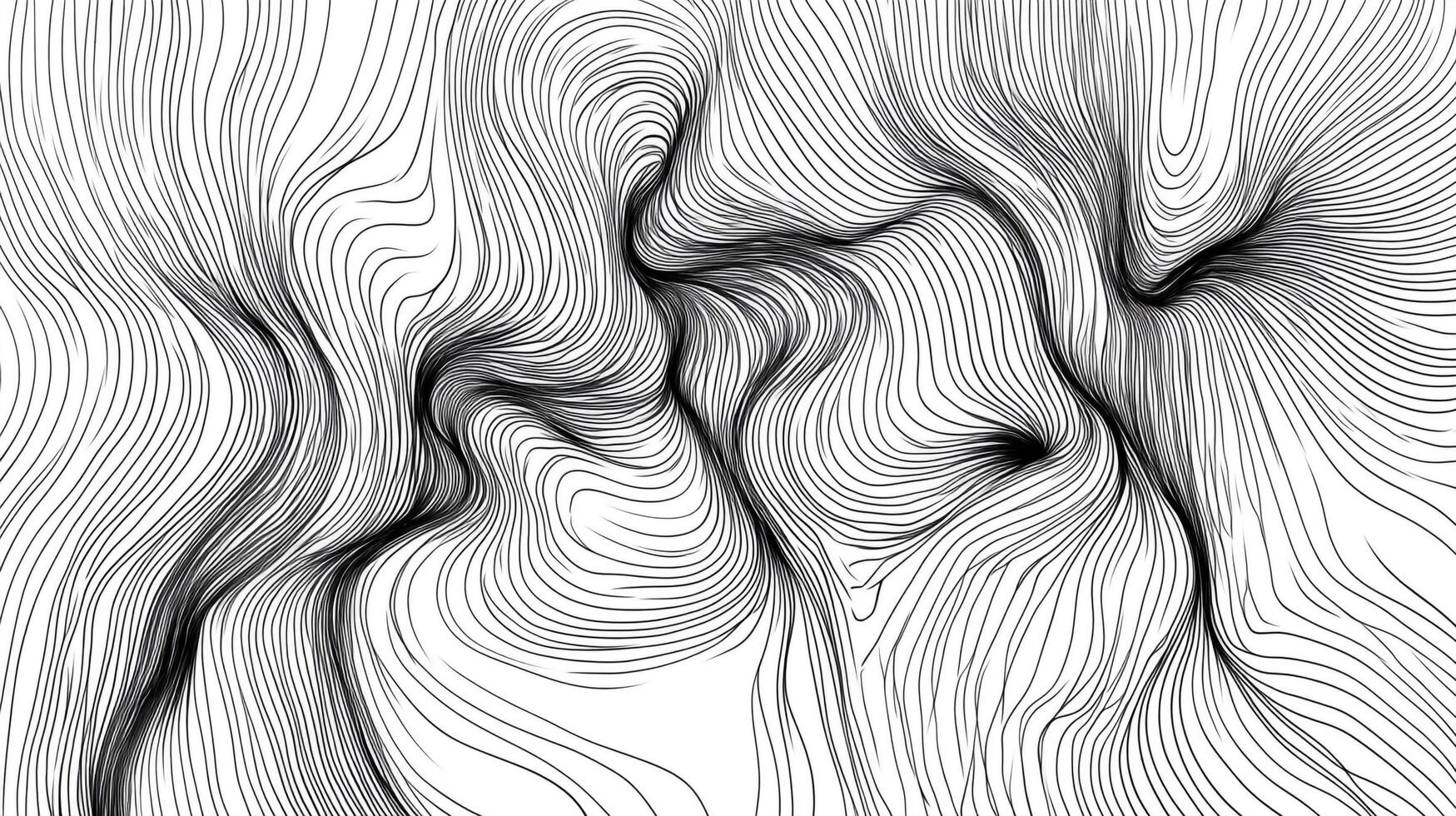 Abstract linear art of curved lines flowing in parallel creating an intricate pattern. Modern, stylish, and visually captivating design. photo