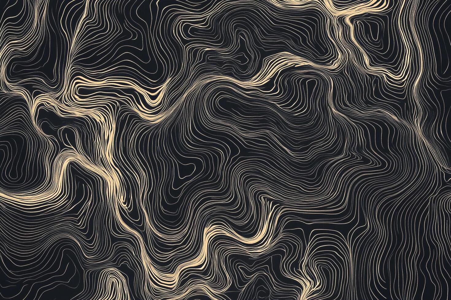 Abstract topographic map design featuring contour lines in shades of tan against a dark backdrop, creating a sense of depth and dimension. photo