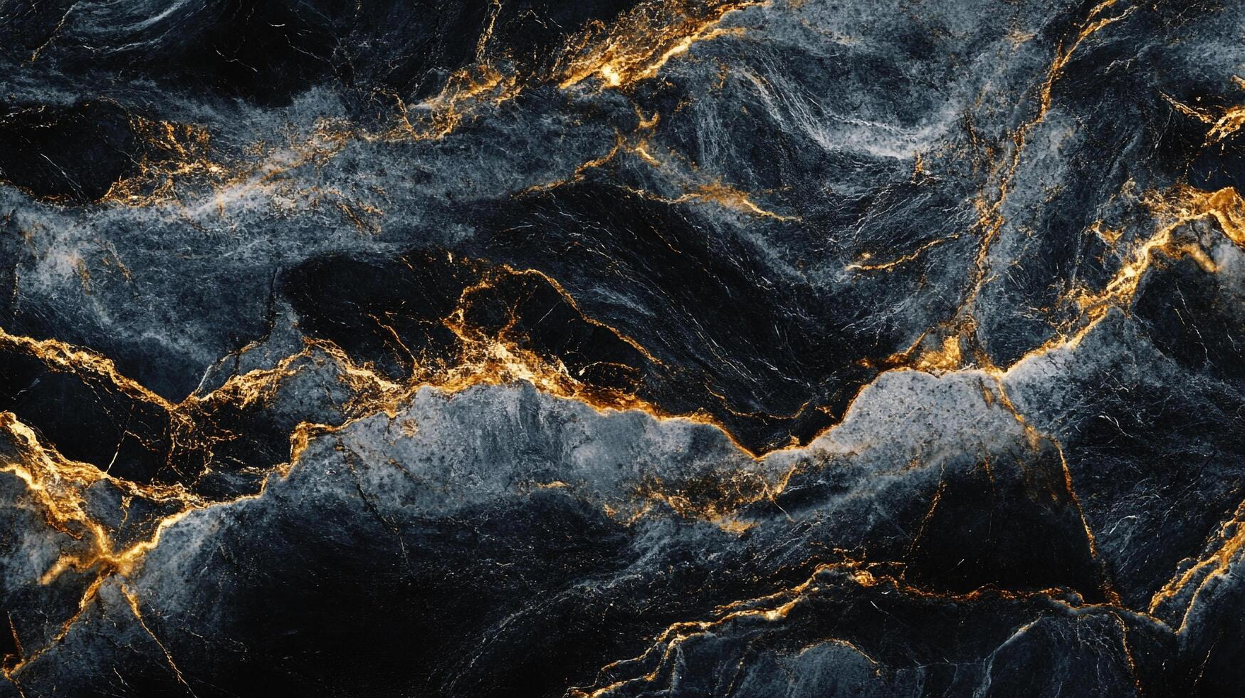 Stunning black marble with golden veining. Abstract and luxurious. Captures the essence of elegance and sophistication. Perfect for design. photo