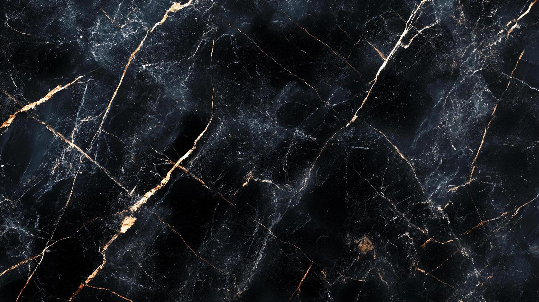 Striking dark marble texture with gold and white veining, embodying luxury and sophistication, ideal for backgrounds. photo