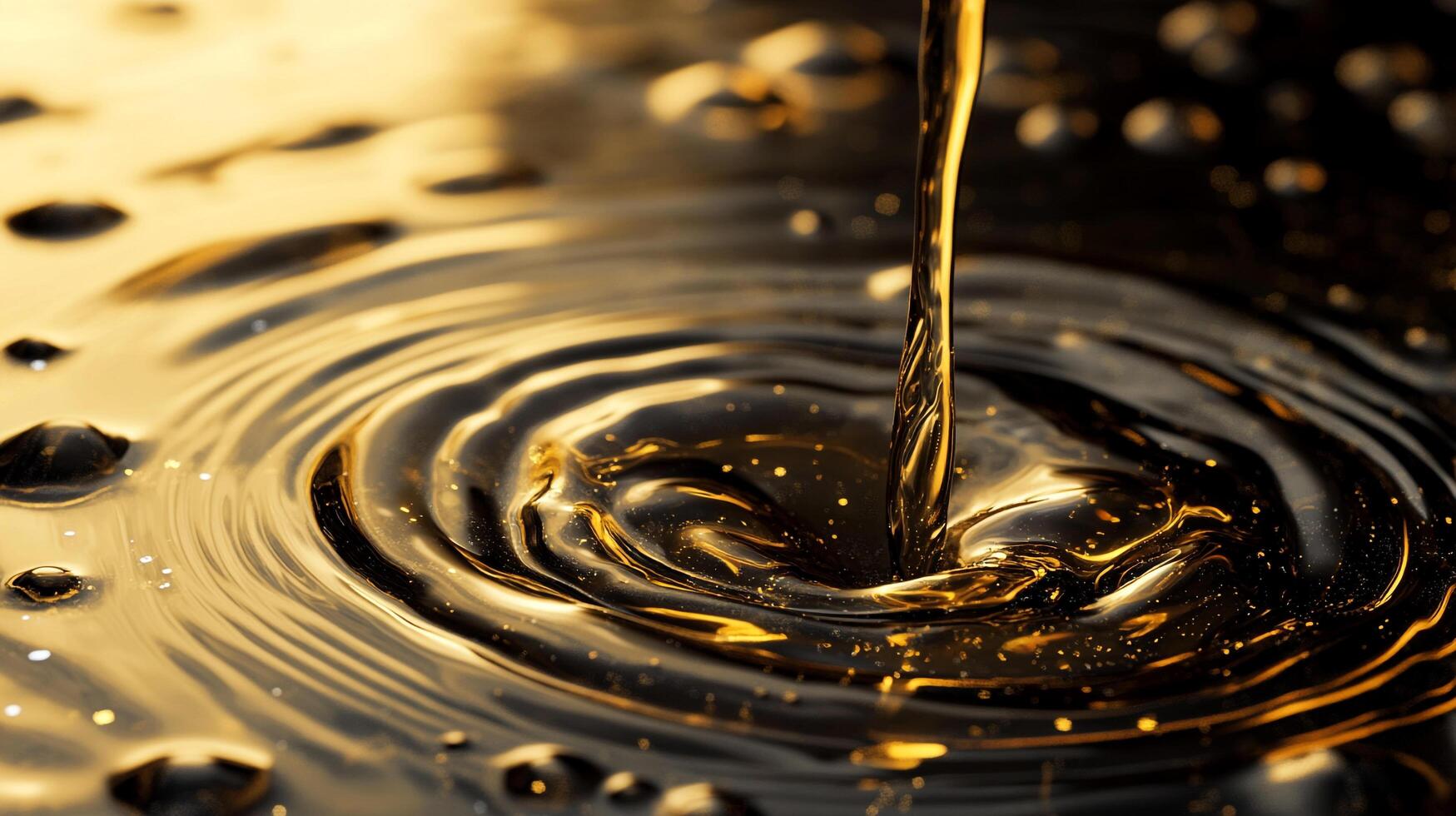 Golden liquid cascade creating ripples and a mesmerizing texture, a mesmerizing dance of fluidity and light, elegance, and depth. photo